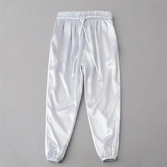 10 Color Women's Elastic High Waist Baggy Striped Sportswear Pants