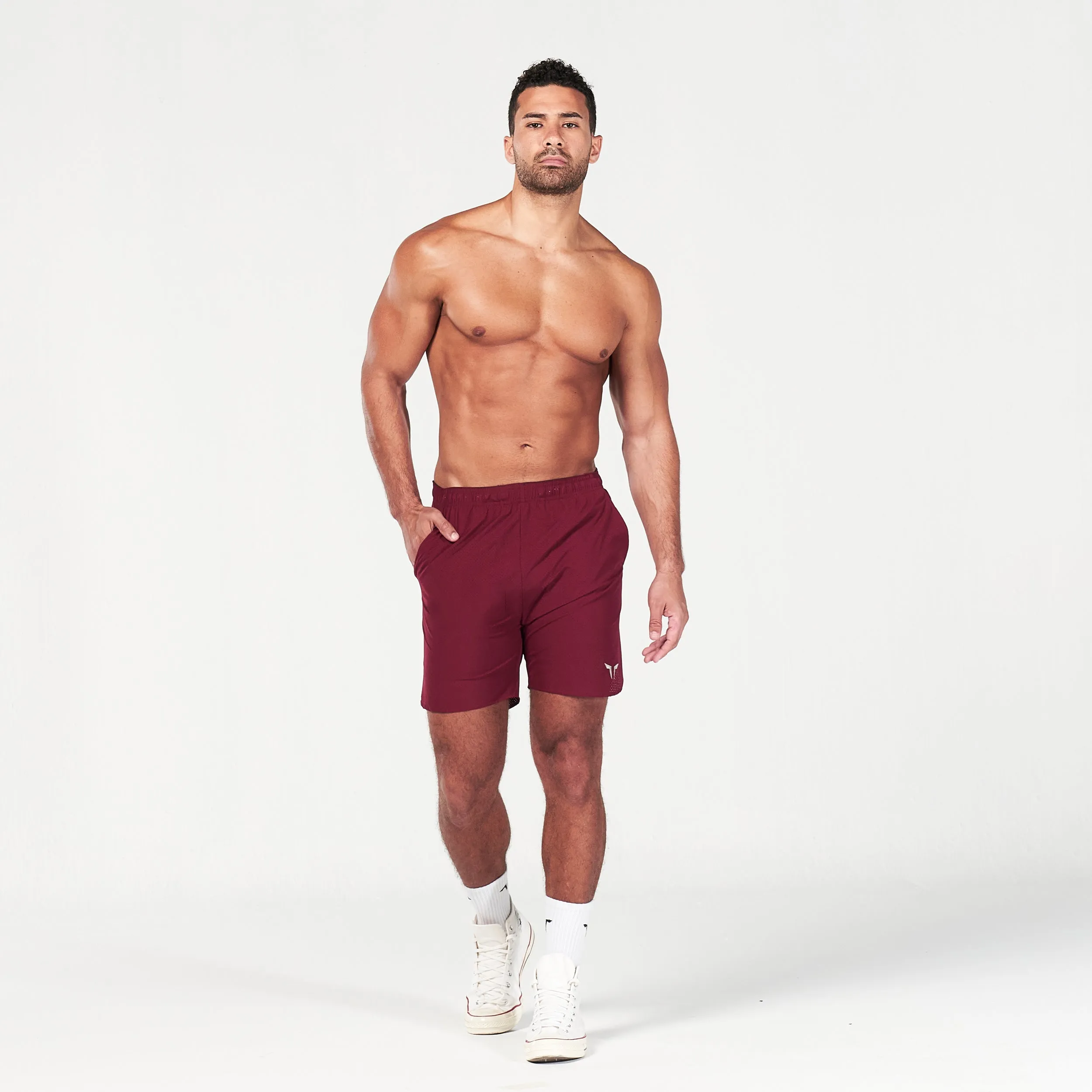 2-in-1 Dry Tech Shorts - Maroon