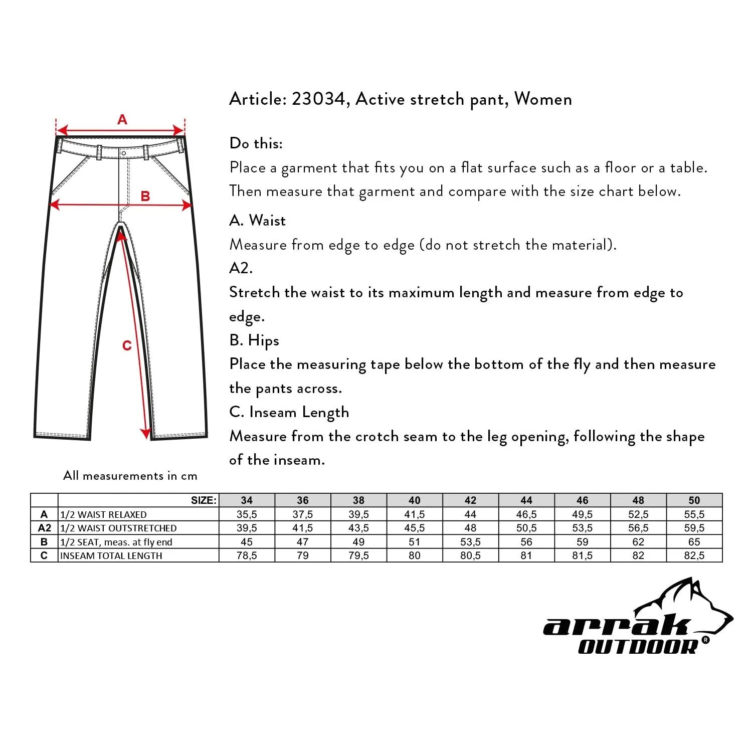 Active Stretch Pants Lady Gold (Regular)