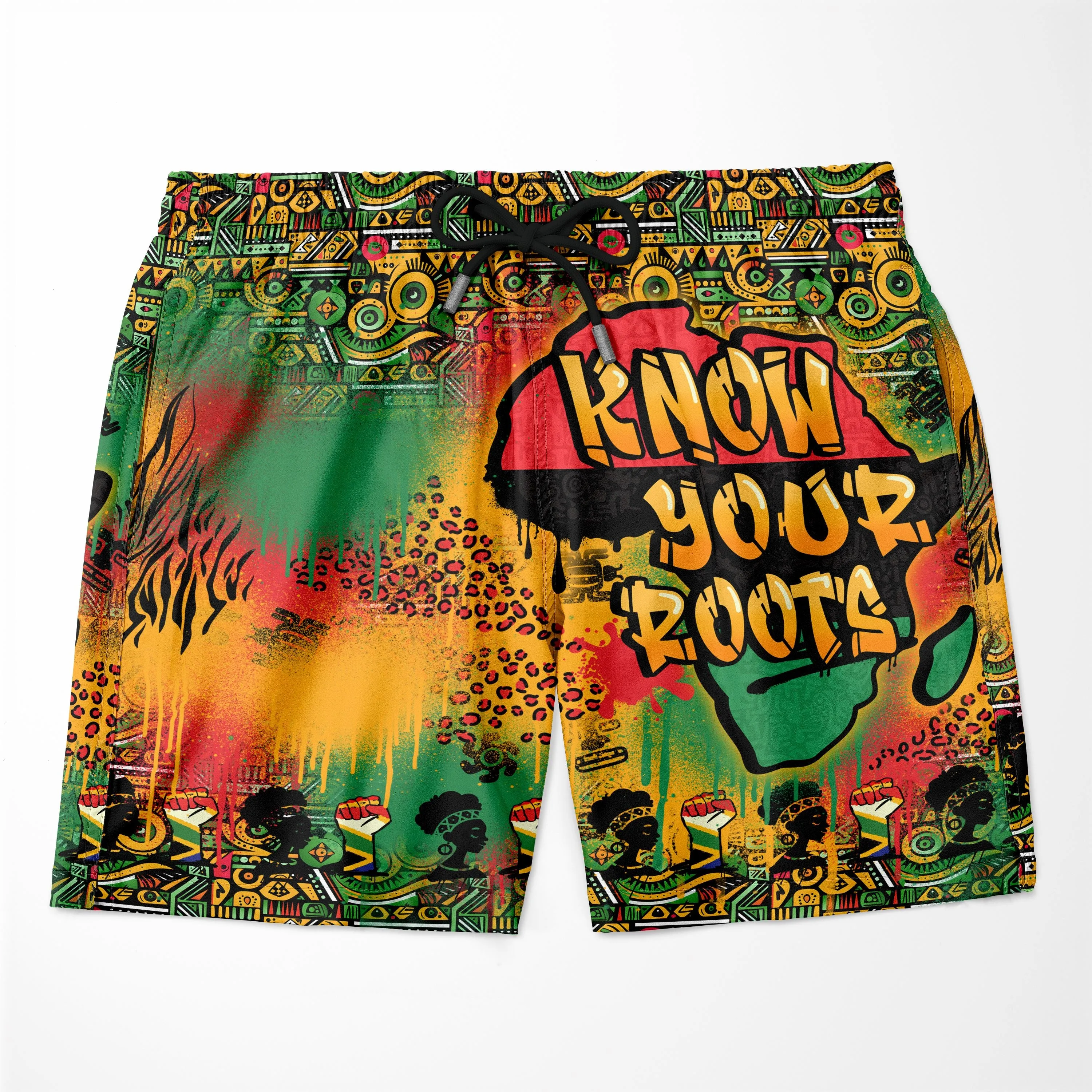 African Map Graffiti Shorts