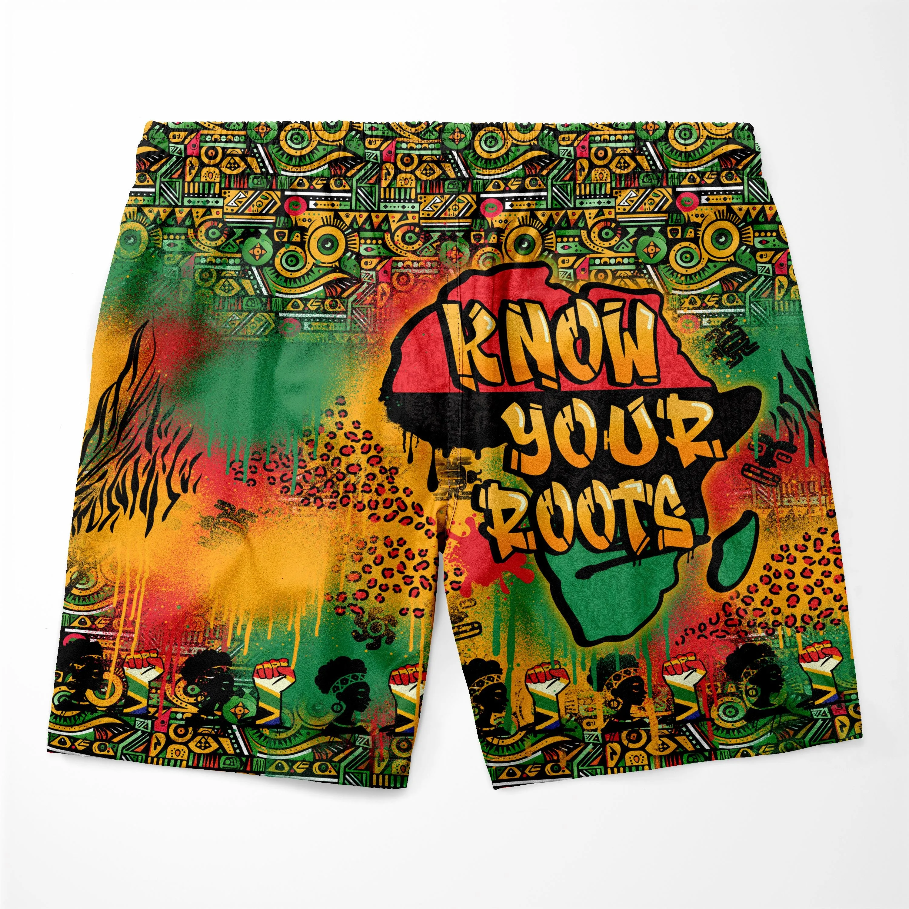 African Map Graffiti Shorts