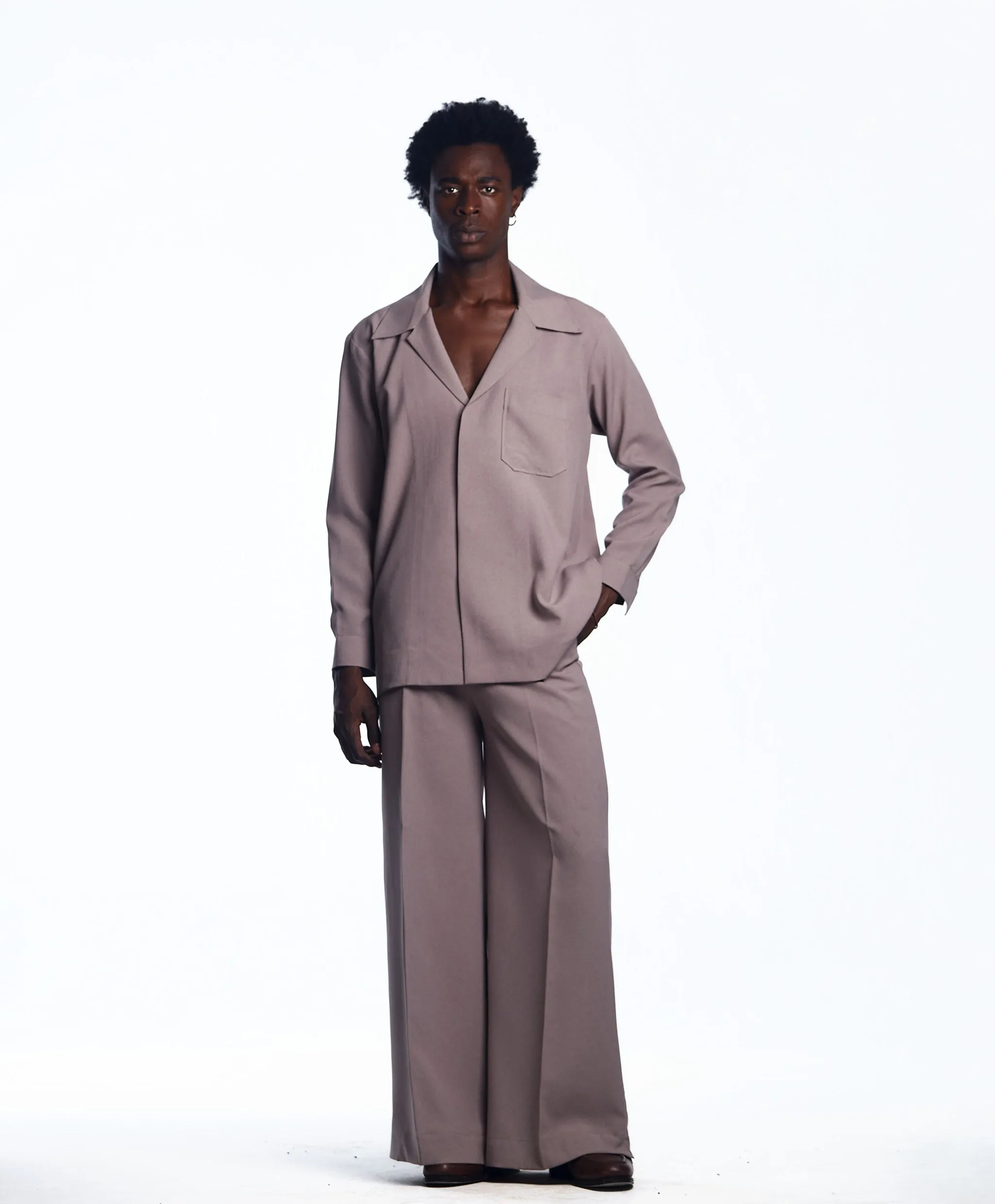 AJABENG Nkansah Cotton Blend Wide Leg Pants