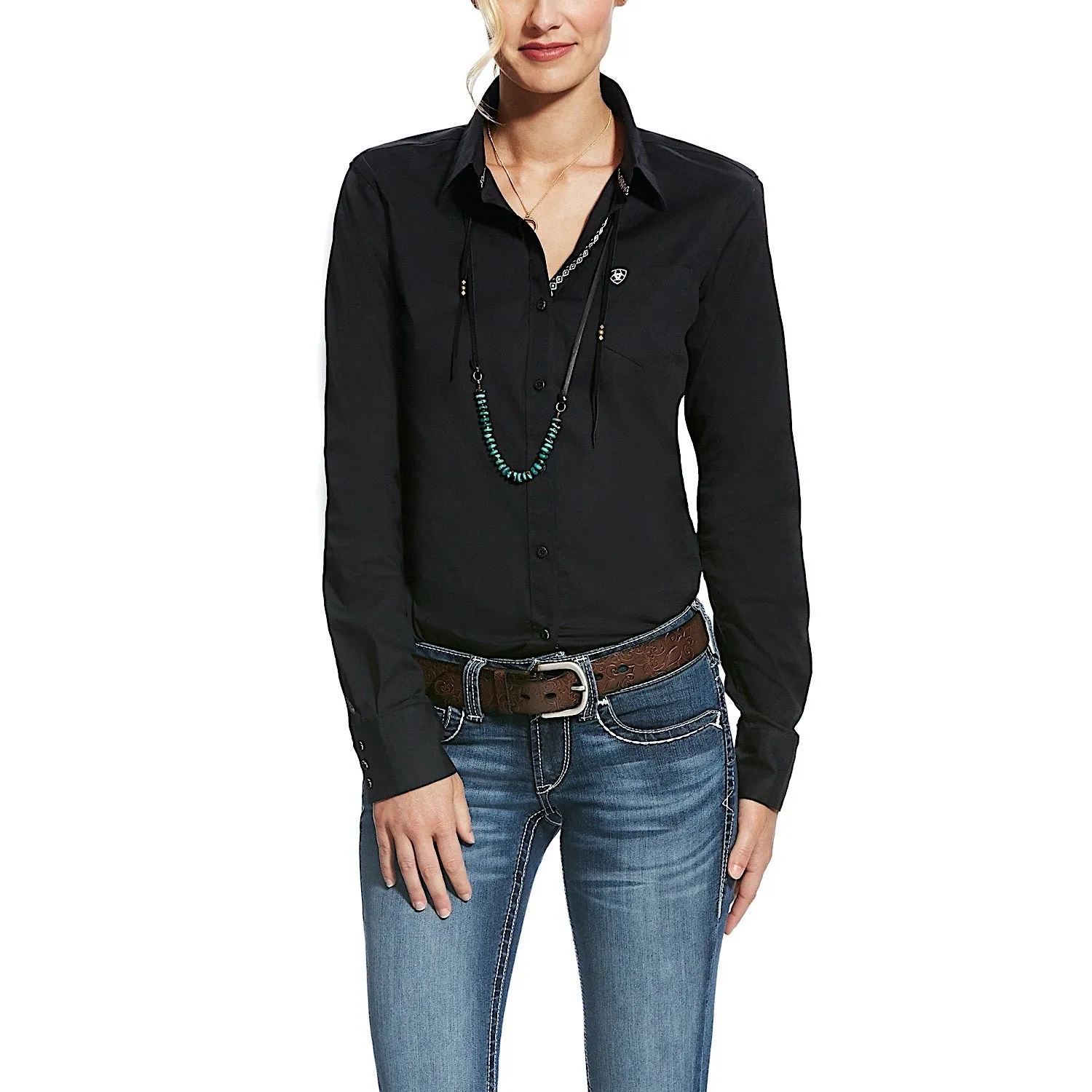 Ariat Women's Wrinkle Resist Kirby Stretch Shirt Black