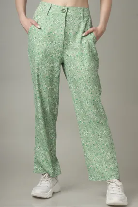 Artistic Floral Revival Printed Trouser