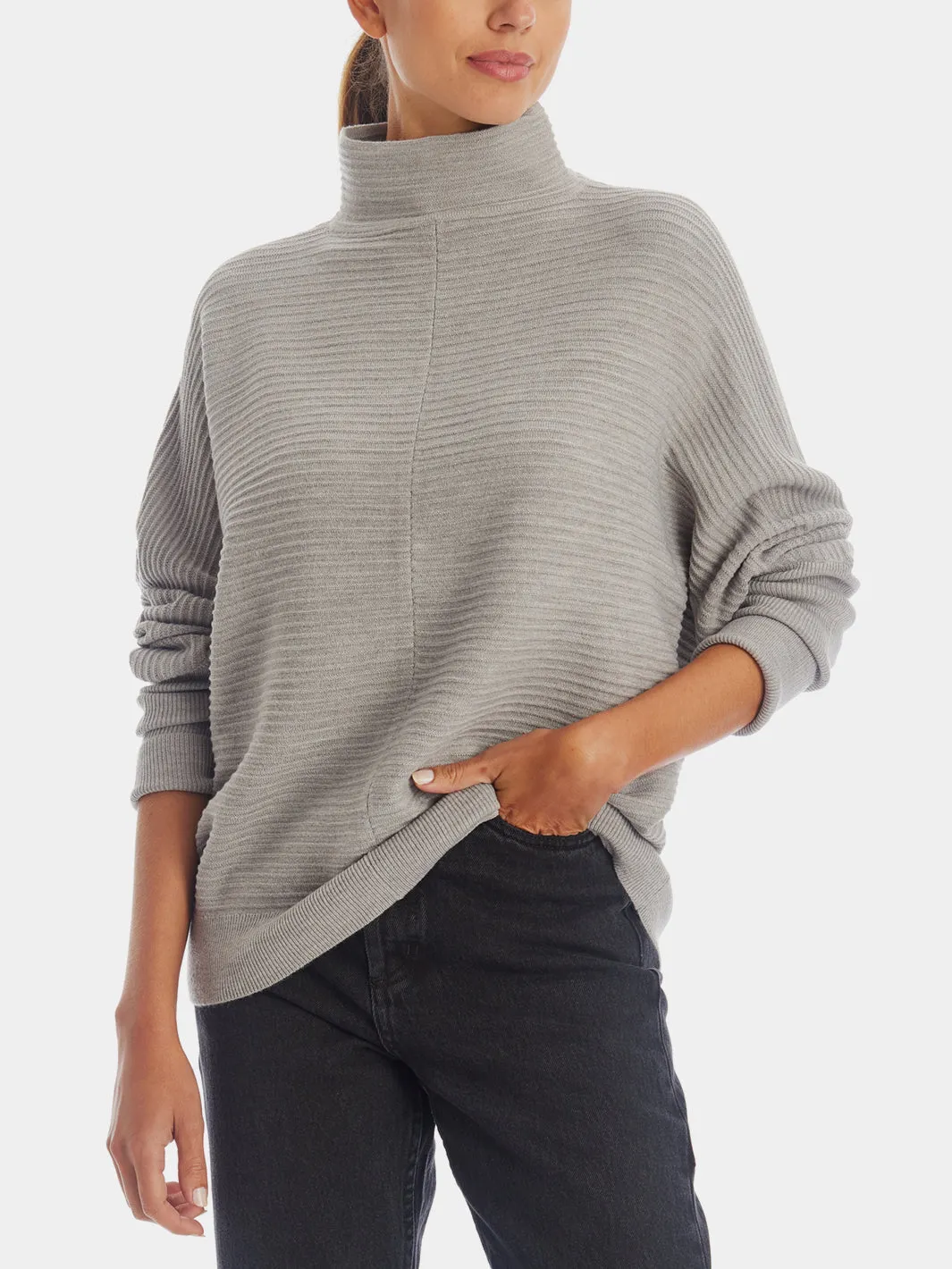 Babysoft Balloon Sleeve Mock Neck Sweater