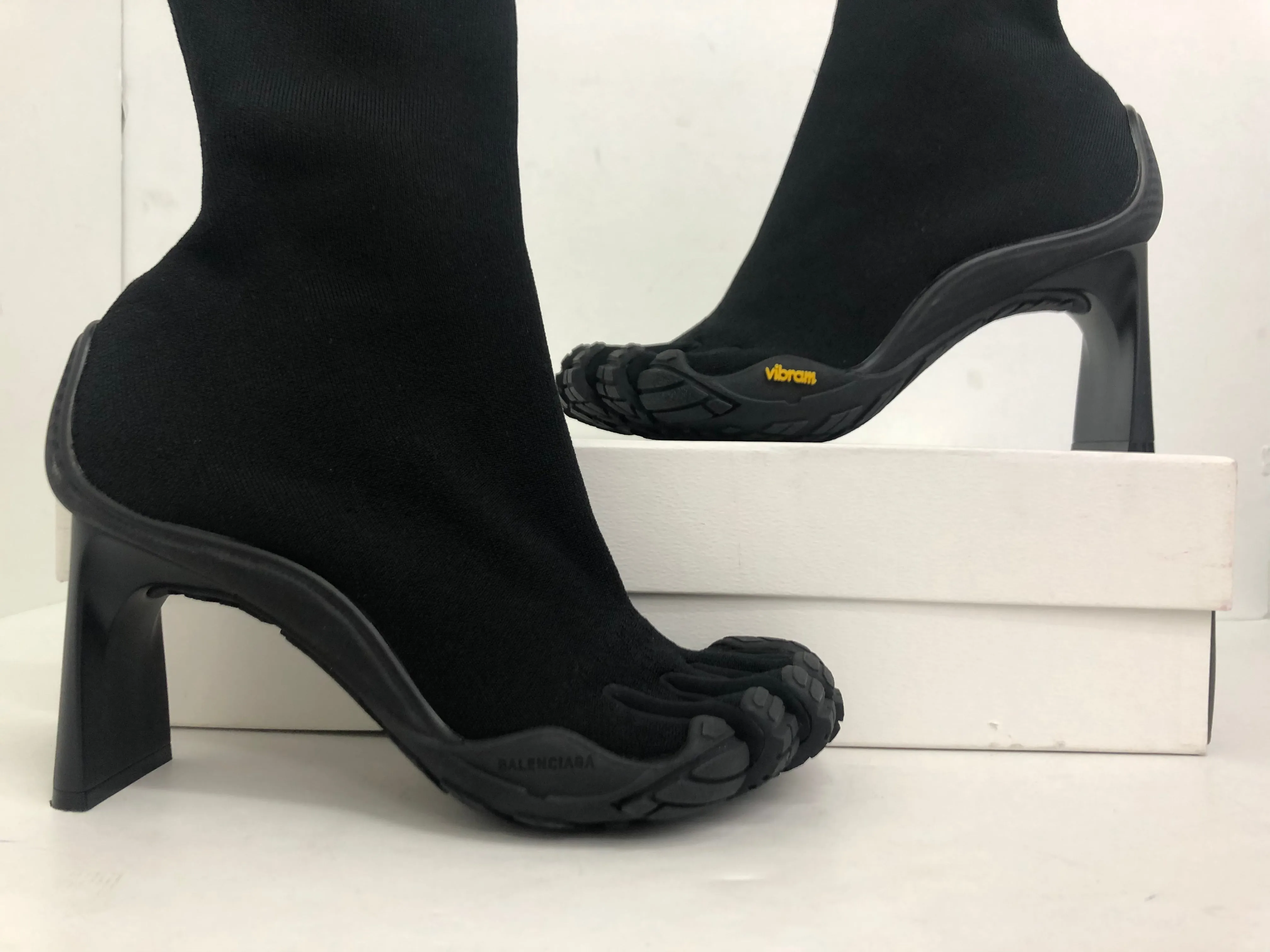 Balenciaga Women's Black Fabric Booties Size 40