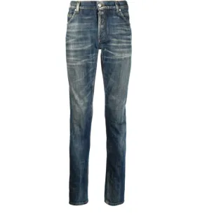 Balmain whiskering-effect slim denim jeans