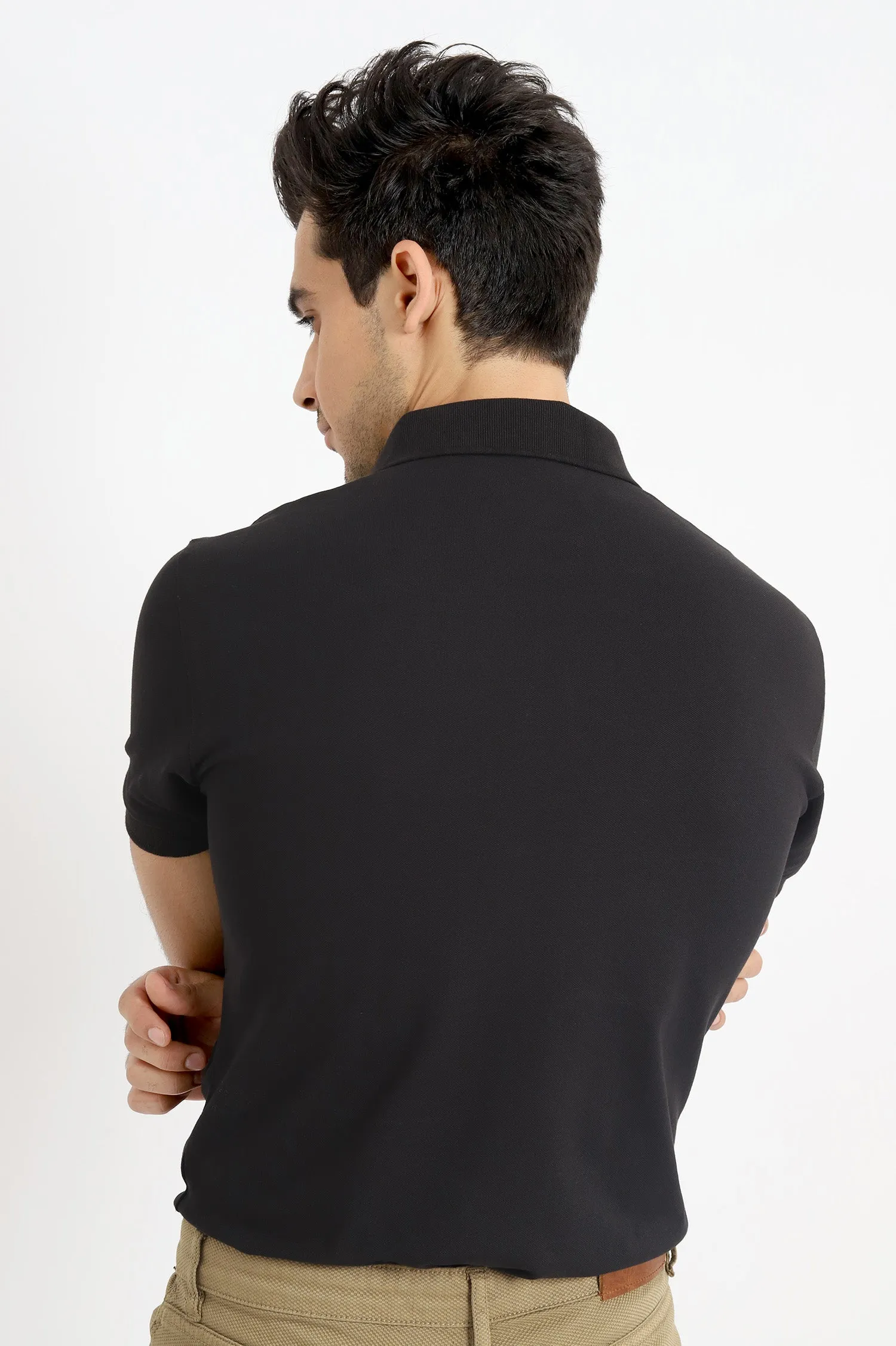 BASIC POLO SHIRT-BLACK