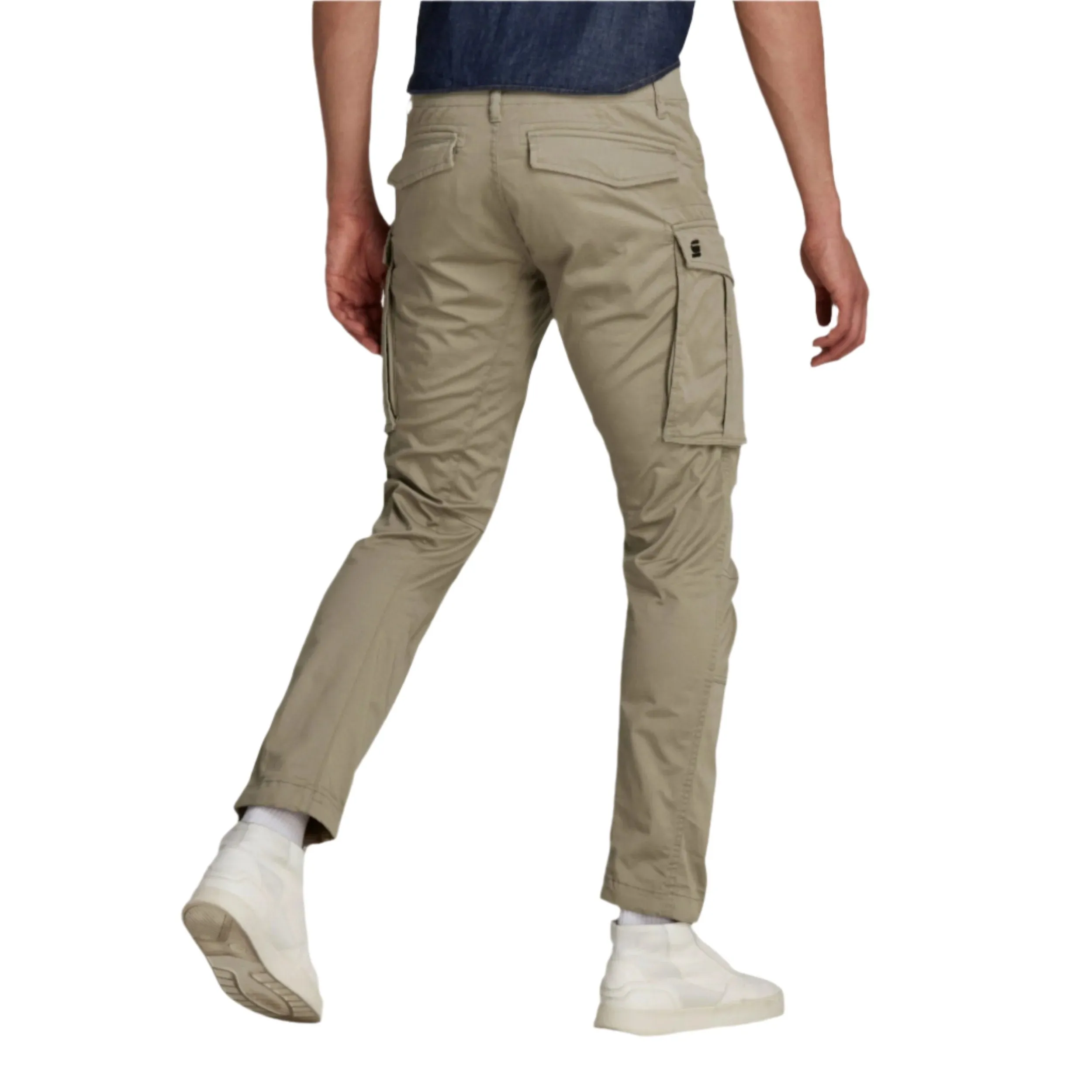 Beige Rovic Zip 3D Regular Tapered Pants