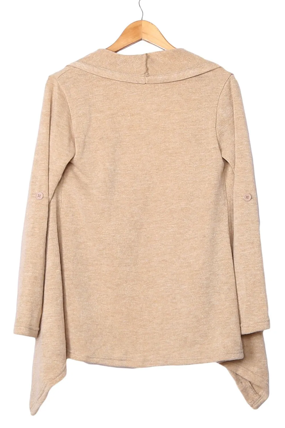 Beige V Neck Wrapped Sweater