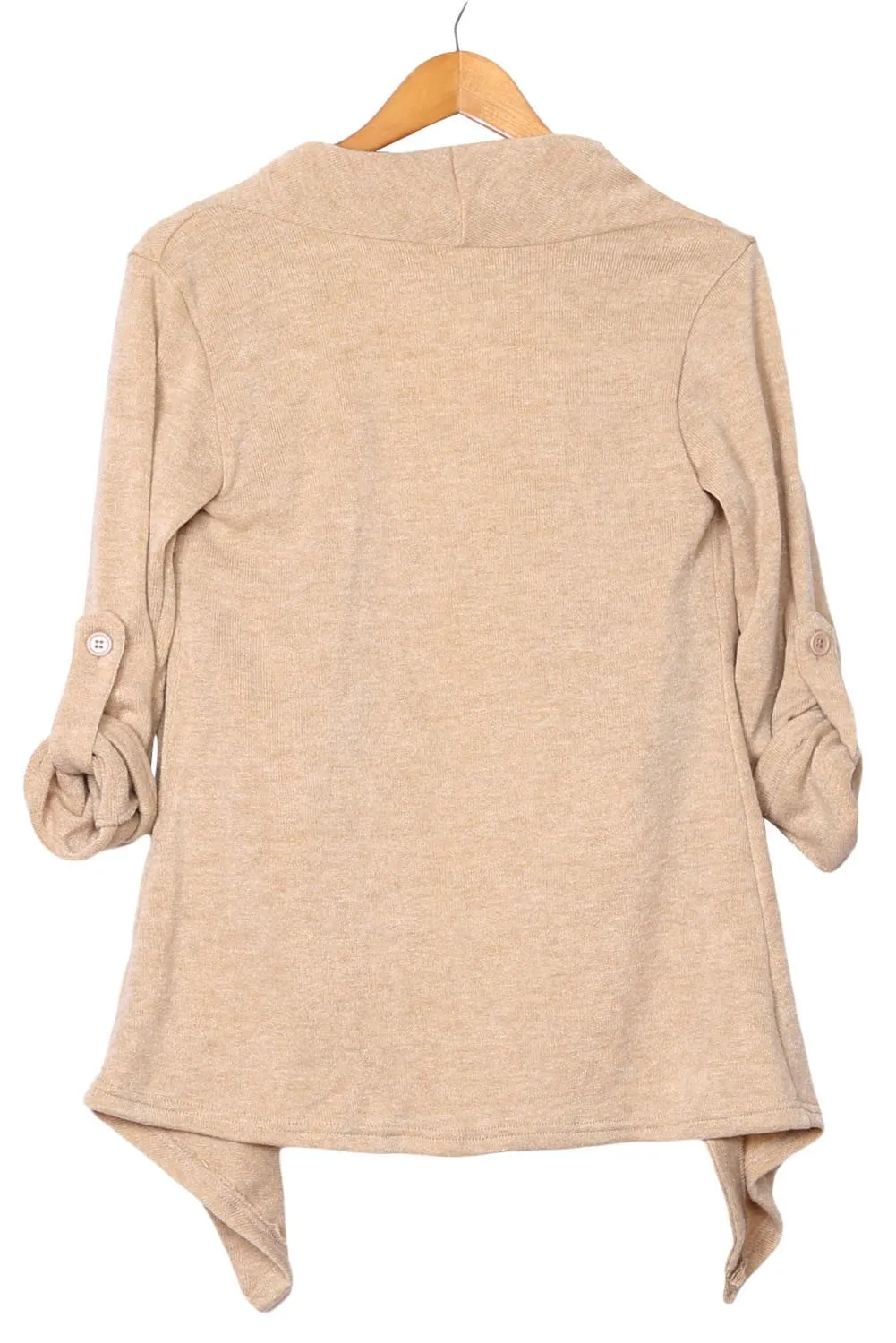 Beige V Neck Wrapped Sweater