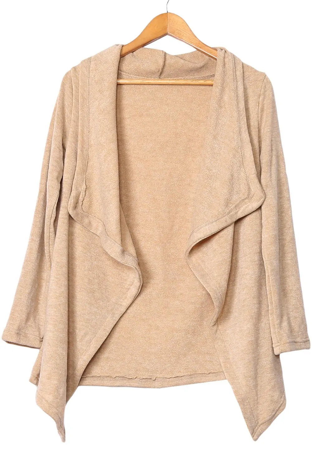 Beige V Neck Wrapped Sweater