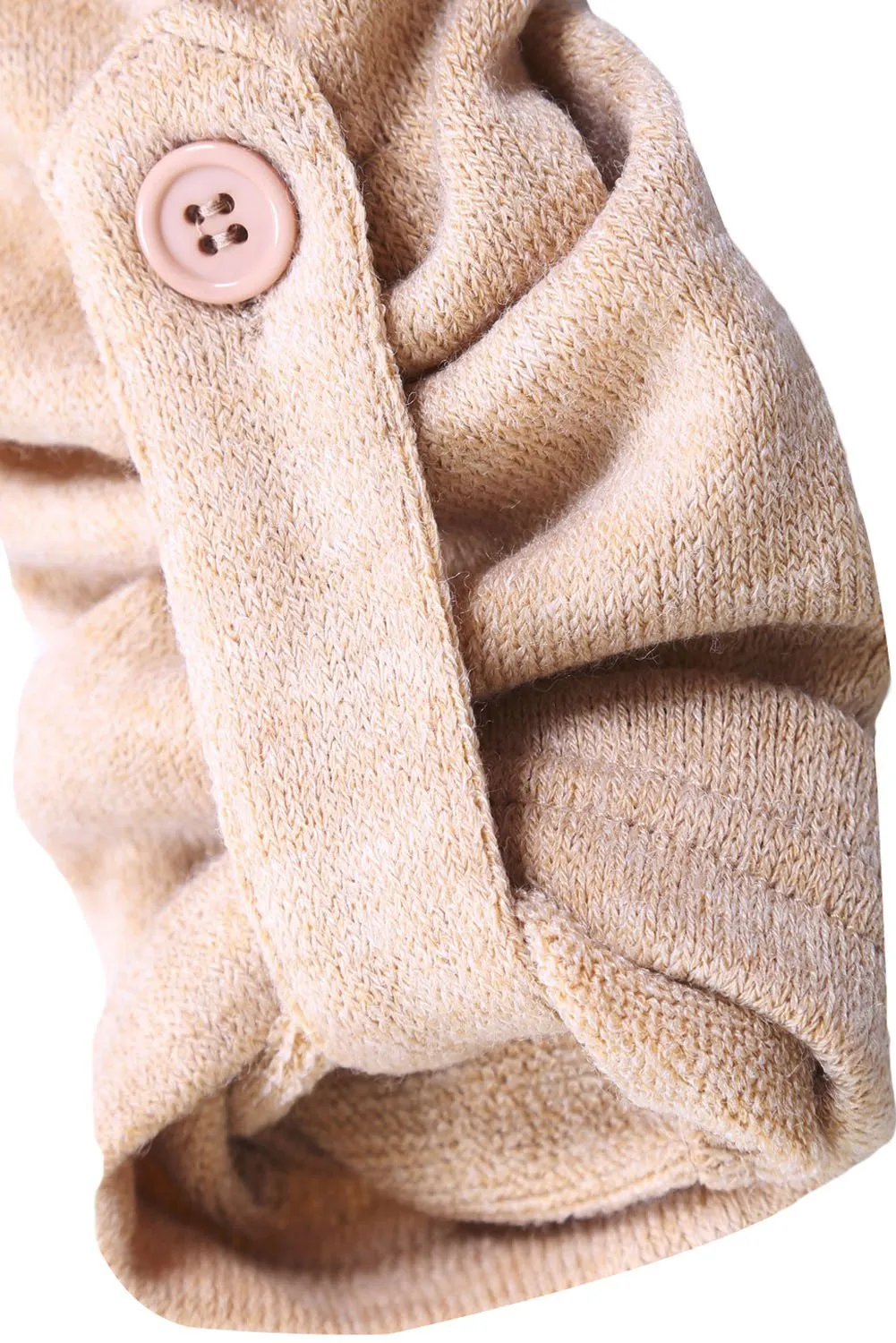 Beige V Neck Wrapped Sweater