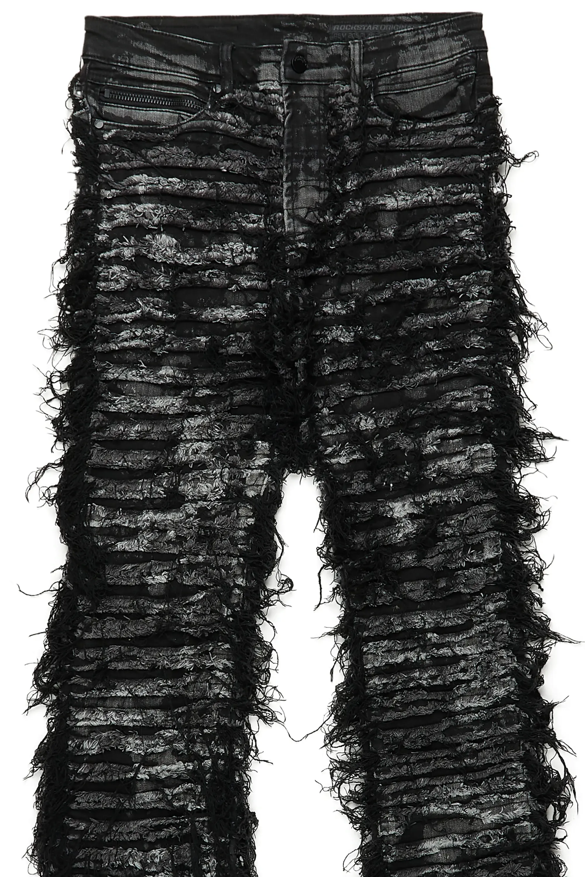 Black Stacked Flare Jean