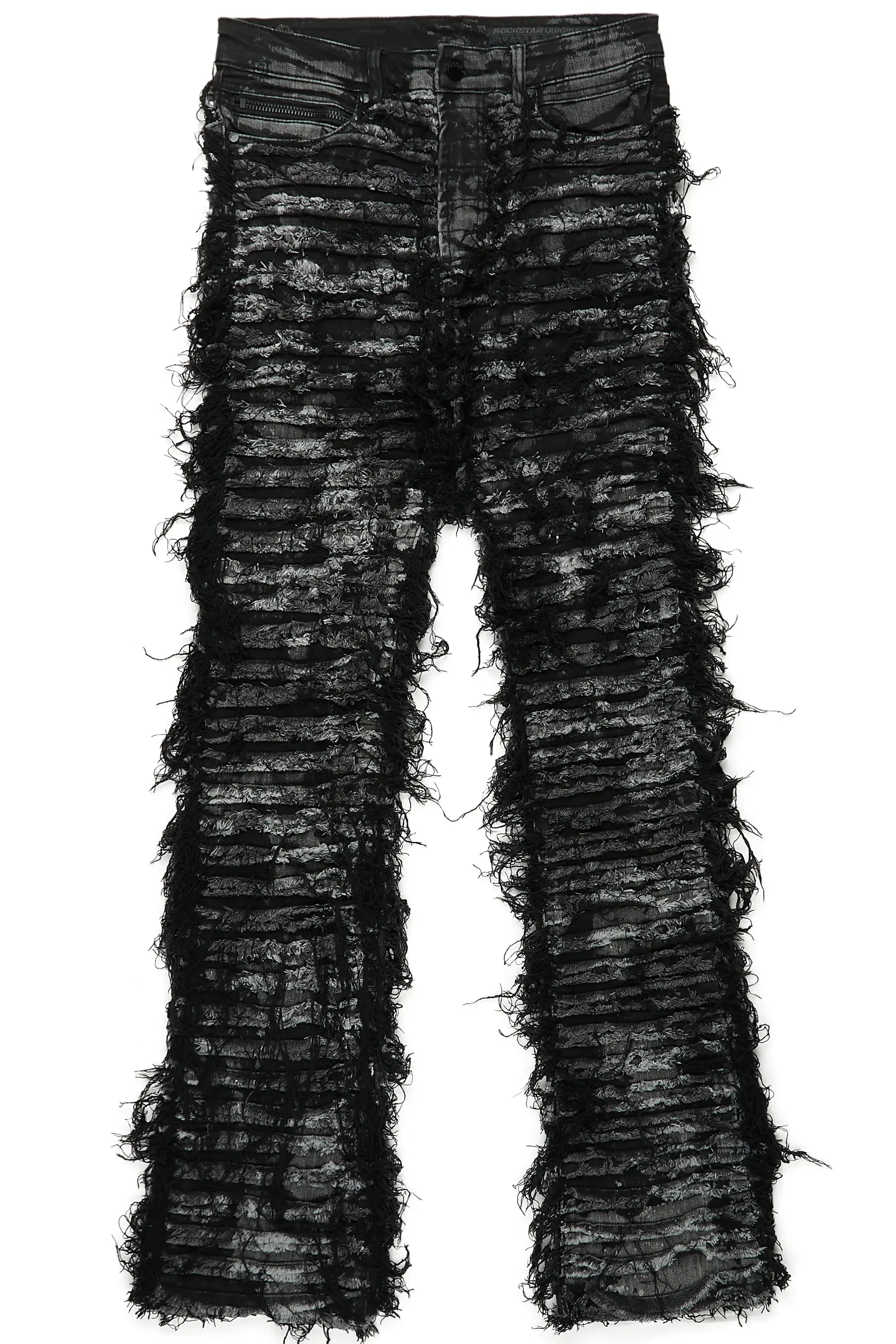 Black Stacked Flare Jean