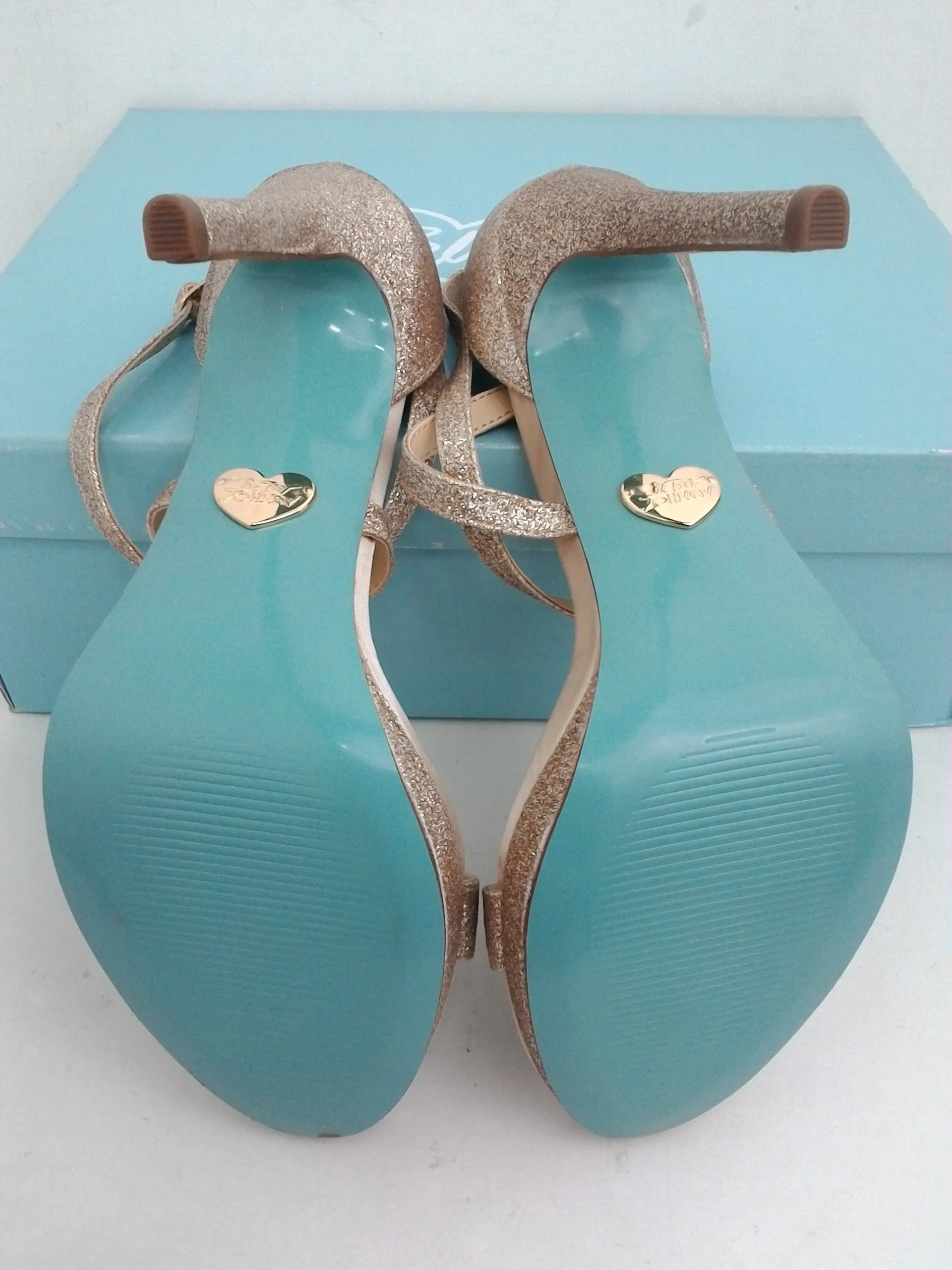 Blue By Betsey Johnson Women's Andi Champagne Heeled Sandal Size 7 M