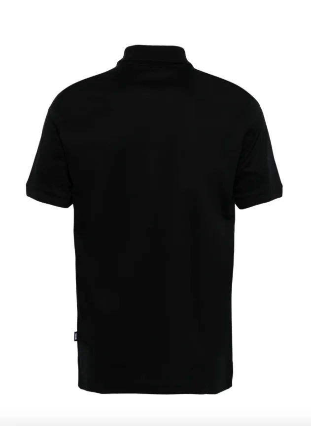 BOSS zip-neck cotton polo shirt