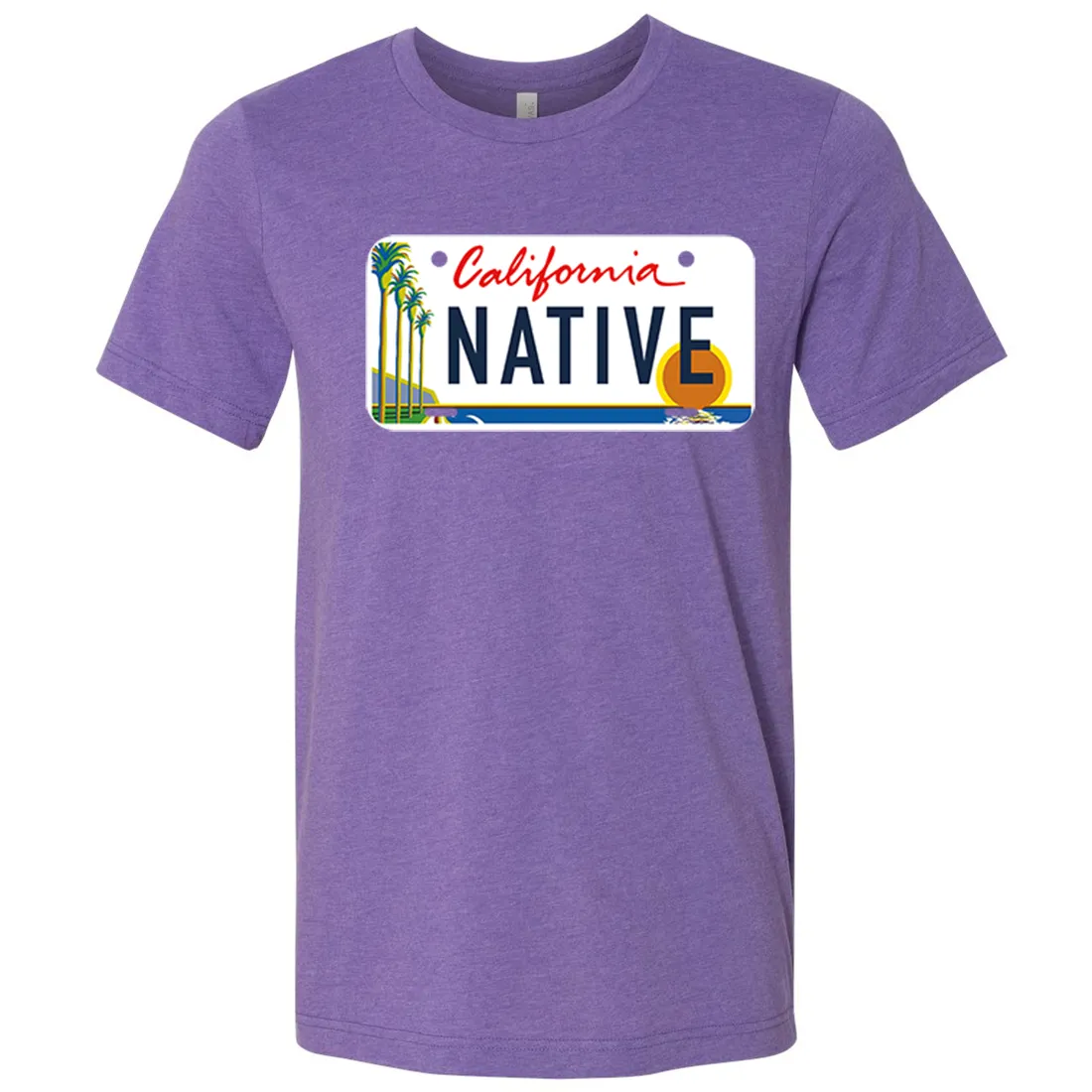 California Native License Plate Asst Colors Mens Lightweight Fitted T-Shirt/tee