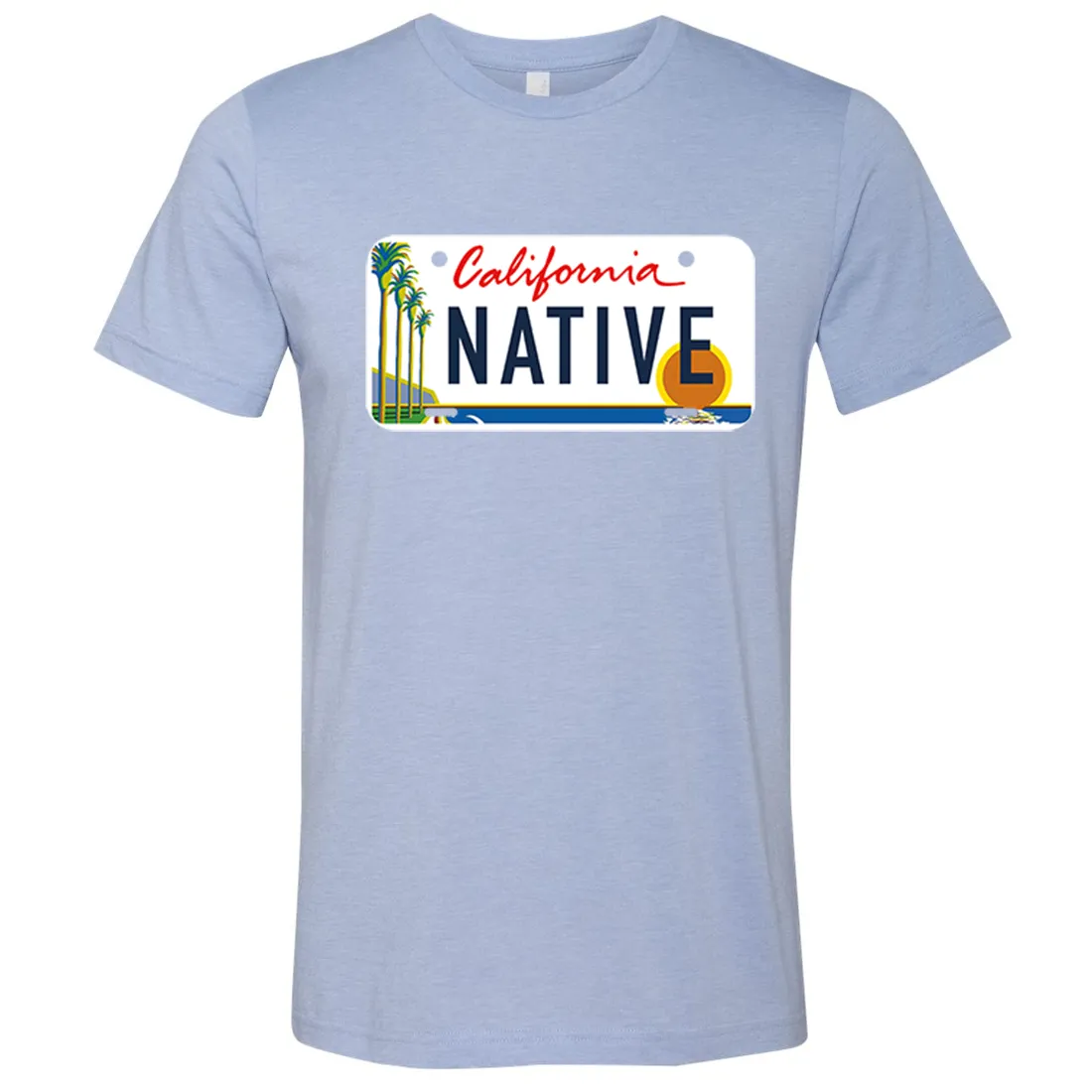 California Native License Plate Asst Colors Mens Lightweight Fitted T-Shirt/tee