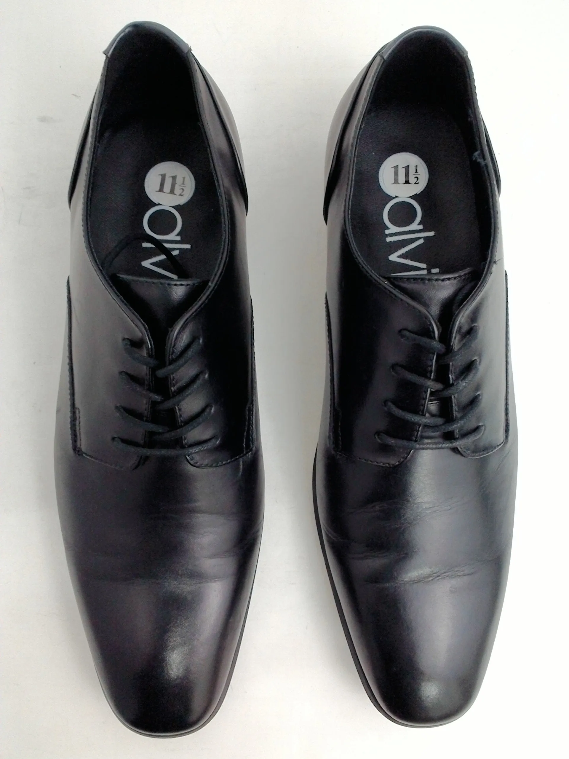 Calvin klein Men's Leather Oxfords, Black, Size 11.5 M