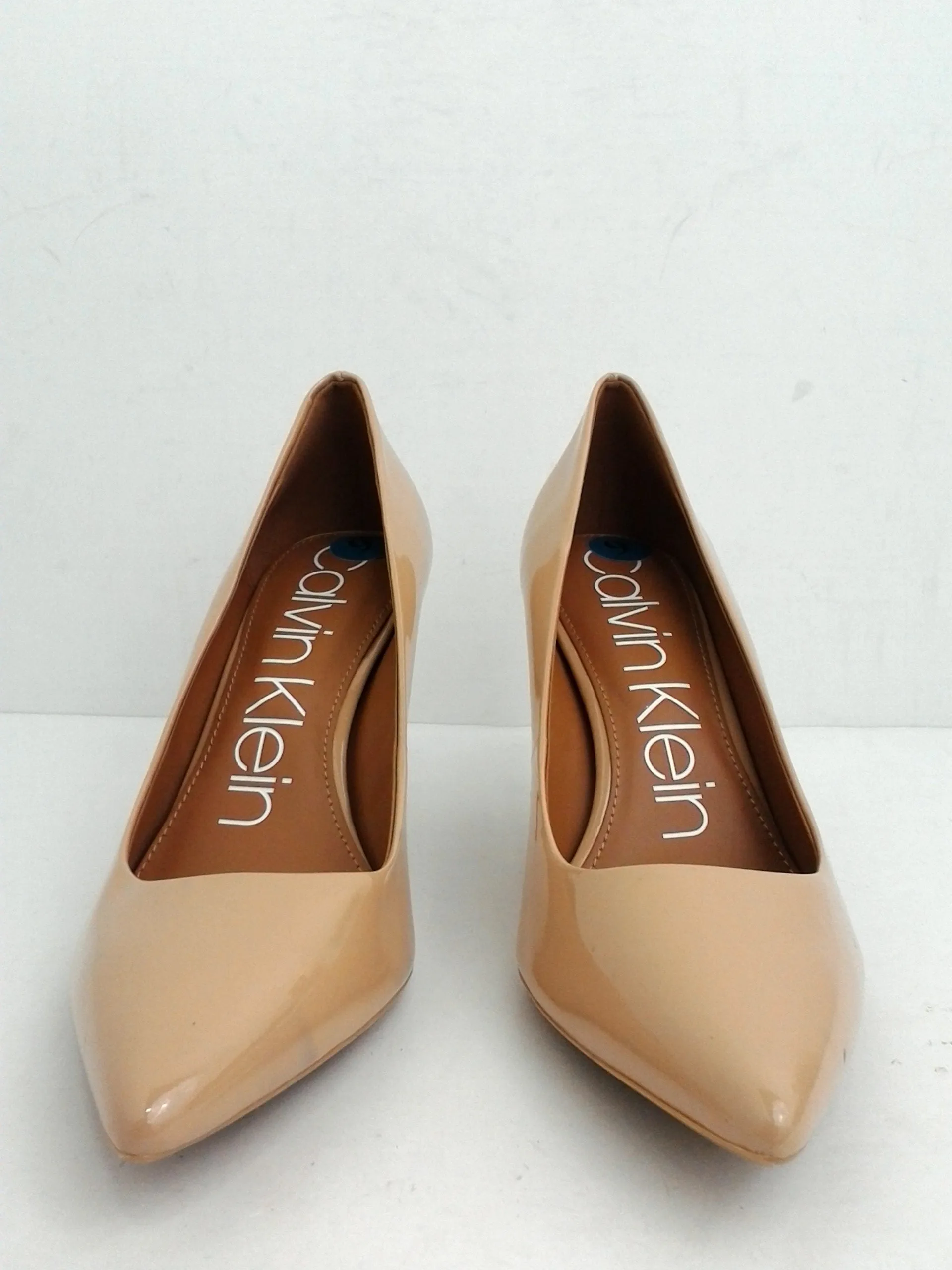 Calvin Klein Women's Gayle Nude Patent Heels Size 9 M