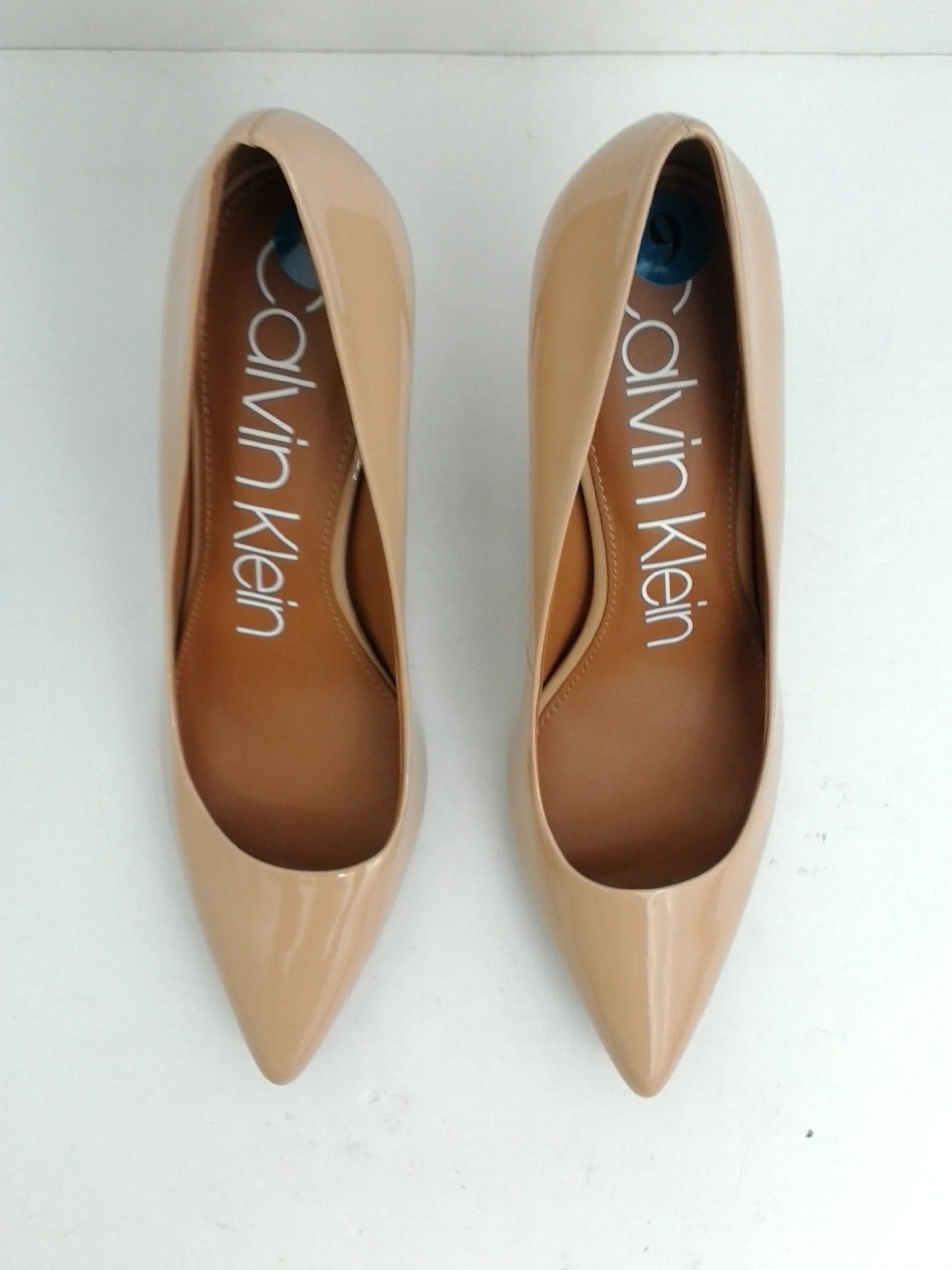 Calvin Klein Women's Gayle Nude Patent Heels Size 9 M