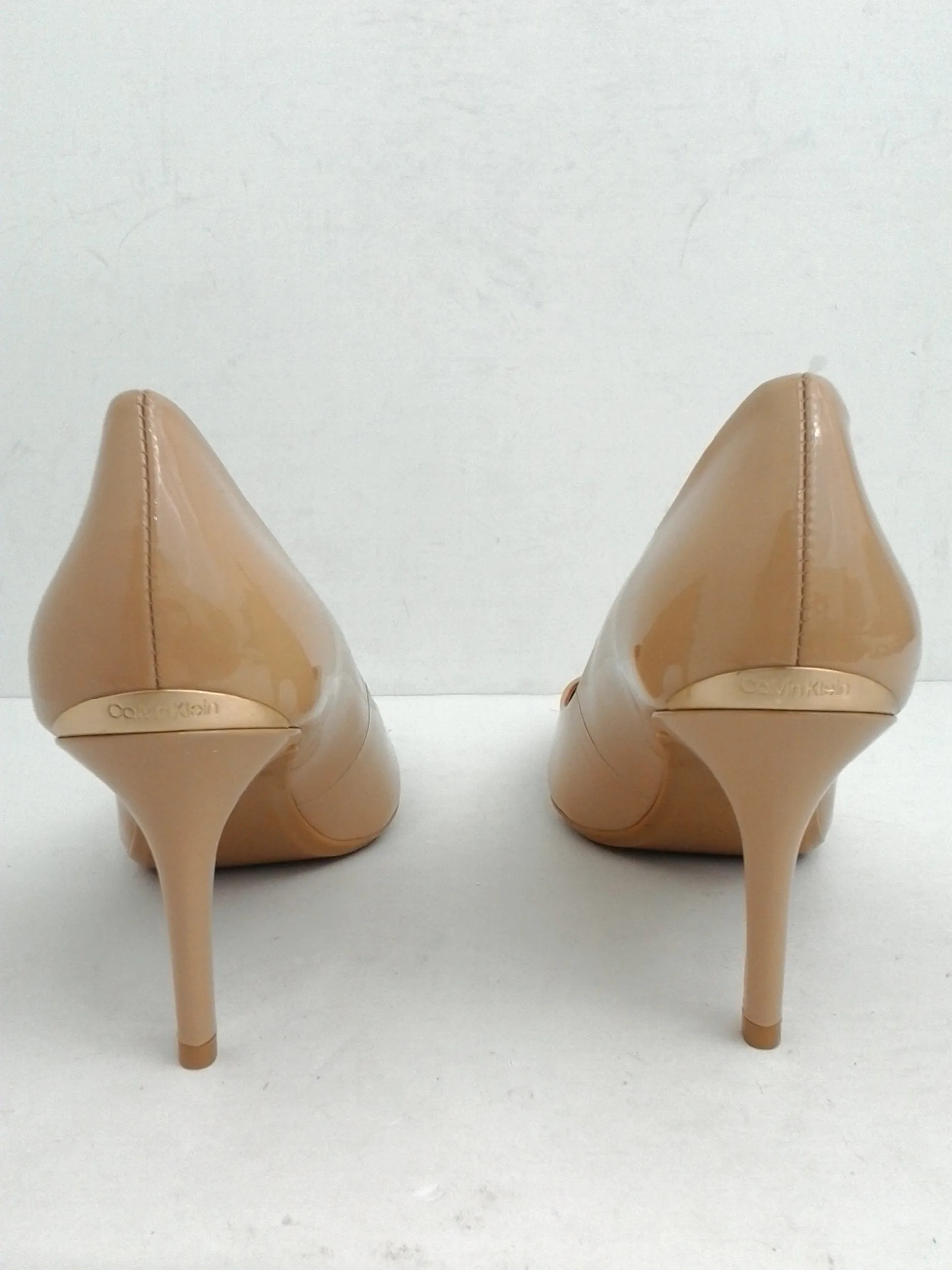 Calvin Klein Women's Gayle Nude Patent Heels Size 9 M