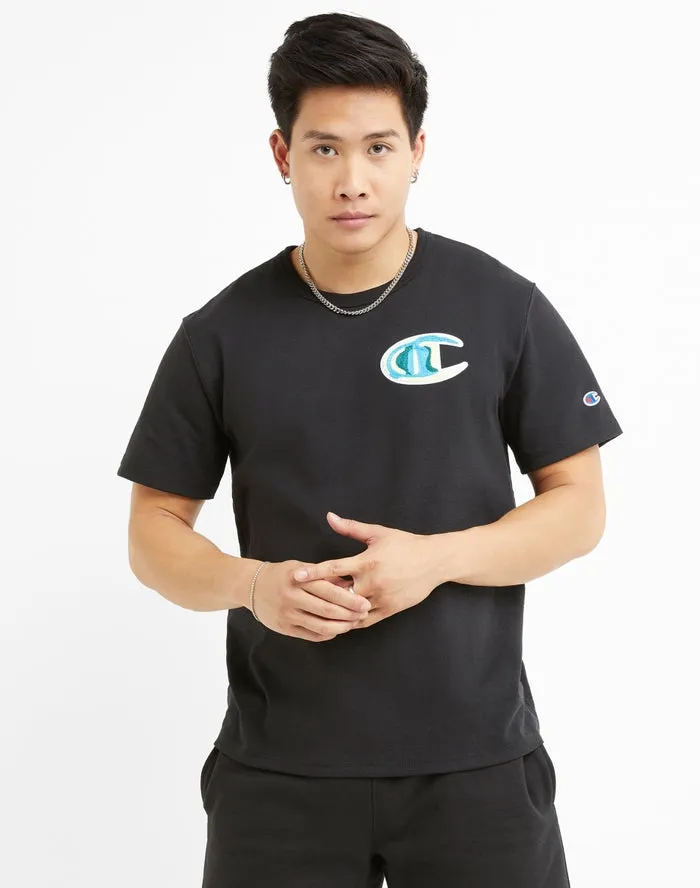 Champion Men's Chain Stitched C Heritage Tee Black GT19 5863NA BKC