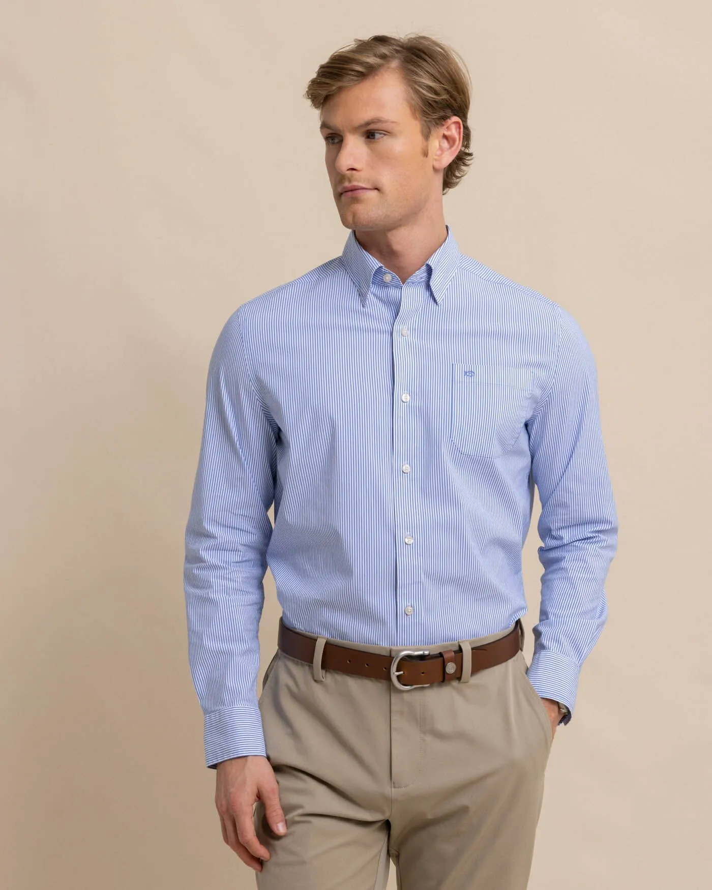 Charleston Granby Stripe Long Sleeve Sport Shirt