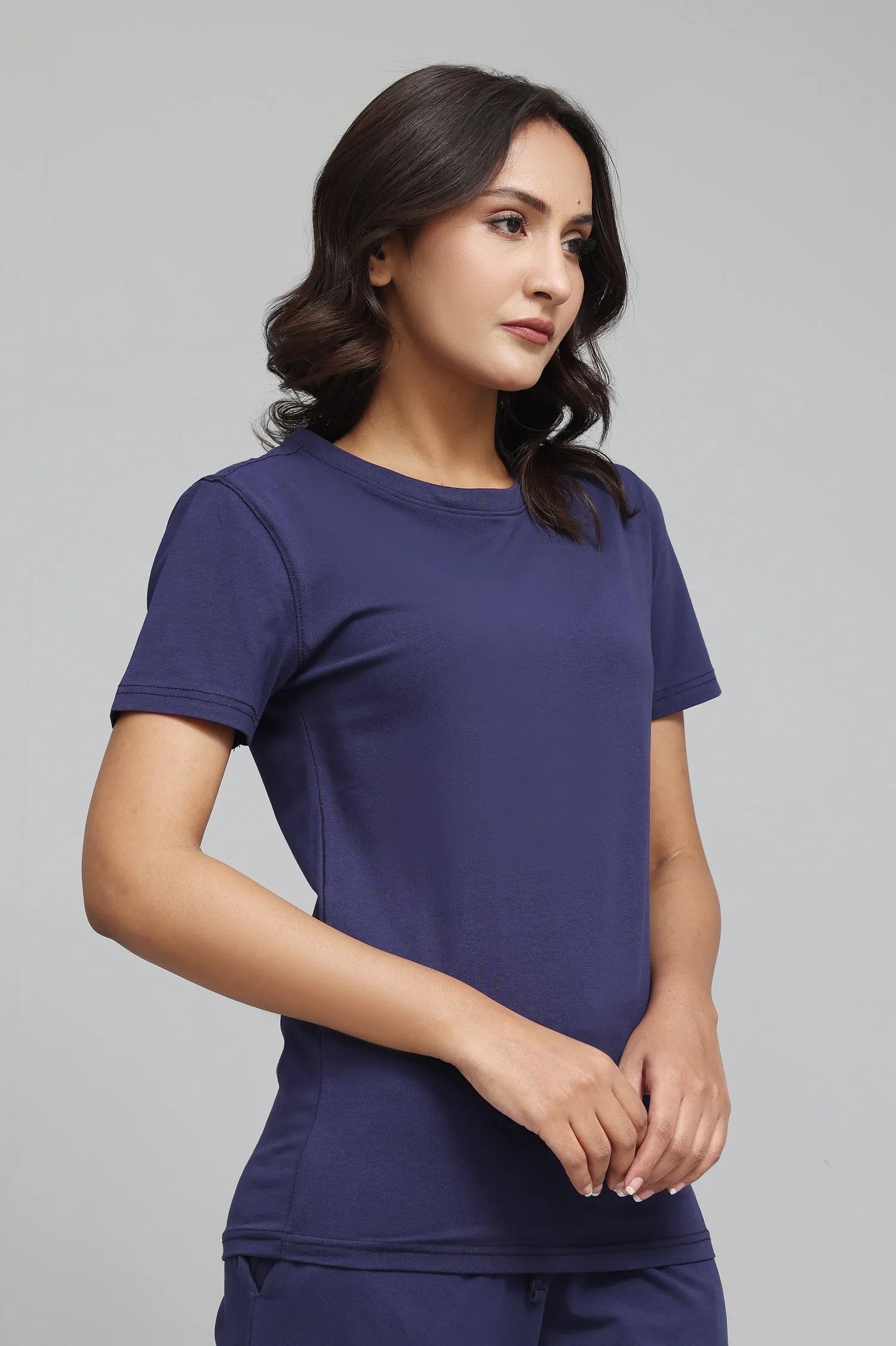 CLASSIC ESSENTIAL CREW NECK TEE-NAVY