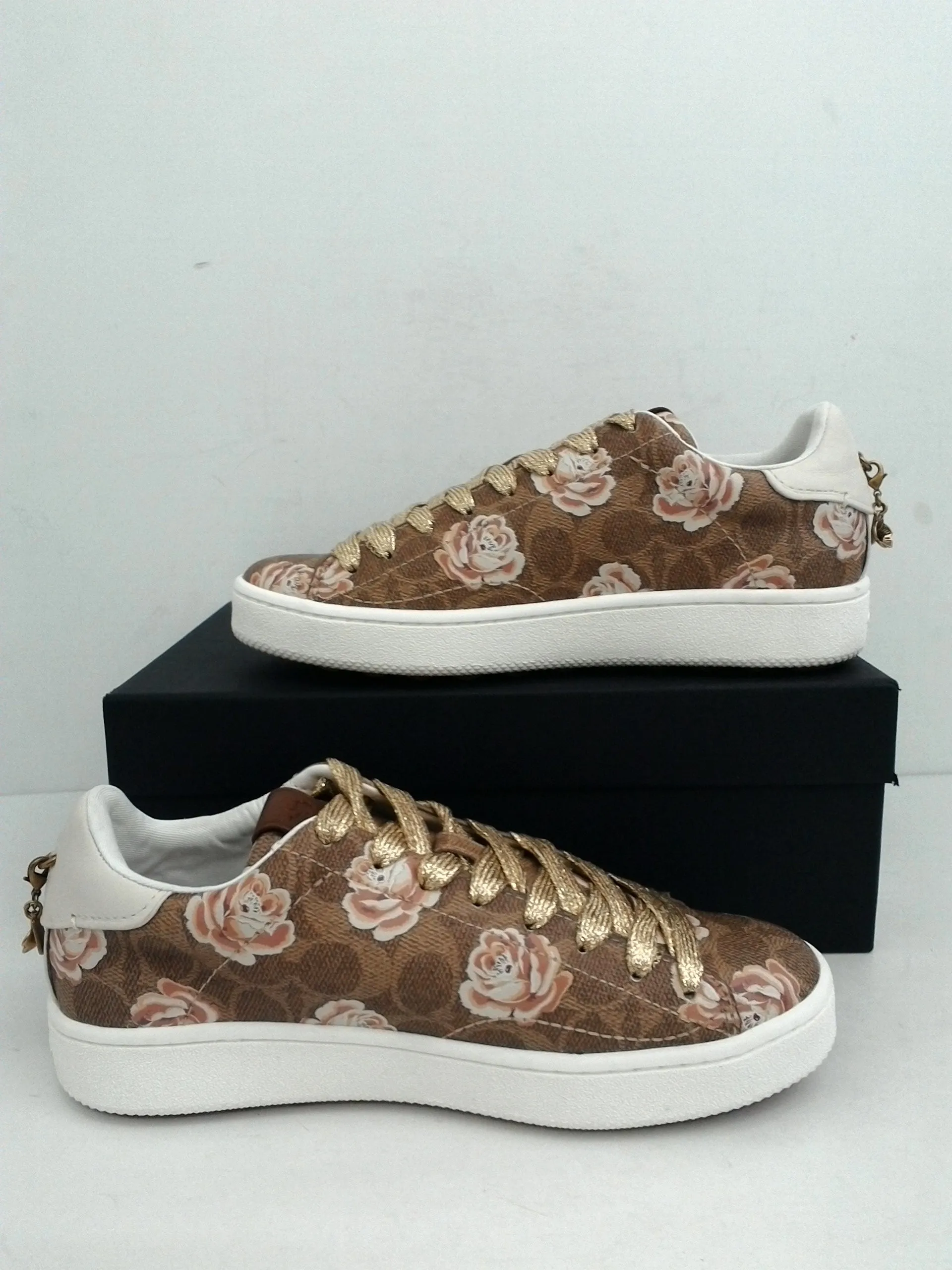 Coach Women's Low Top Sneaker Brown Leather Size 8 B