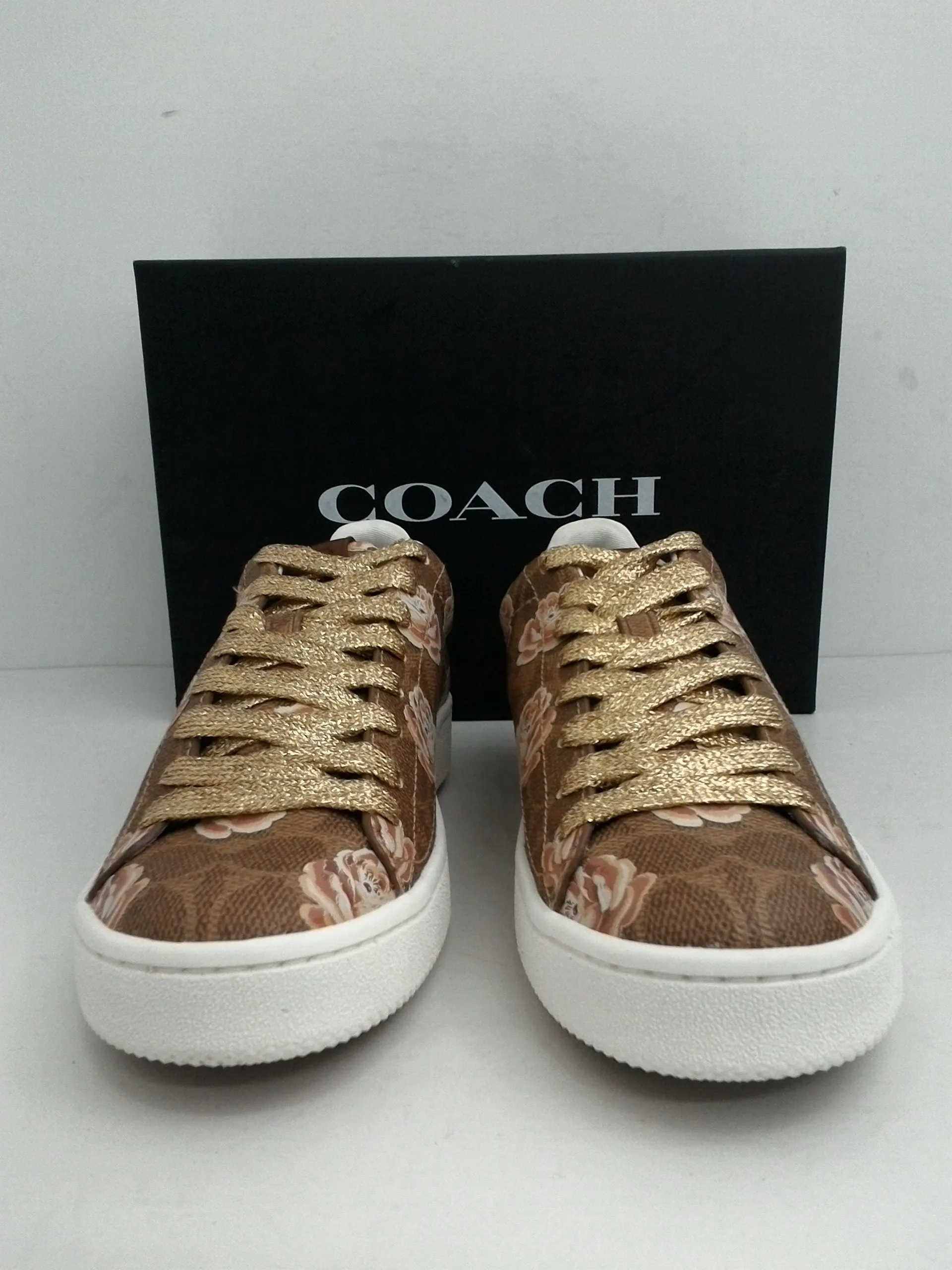 Coach Women's Low Top Sneaker Brown Leather Size 8 B