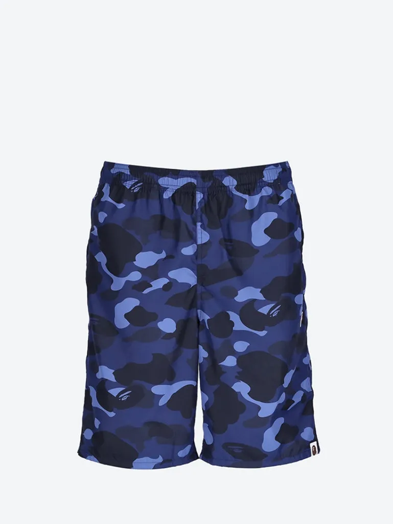 Color camo ape head beach shorts