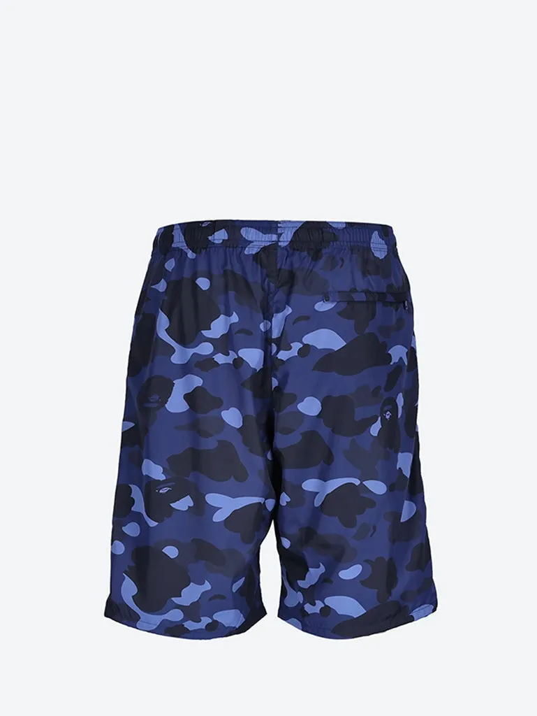 Color camo ape head beach shorts