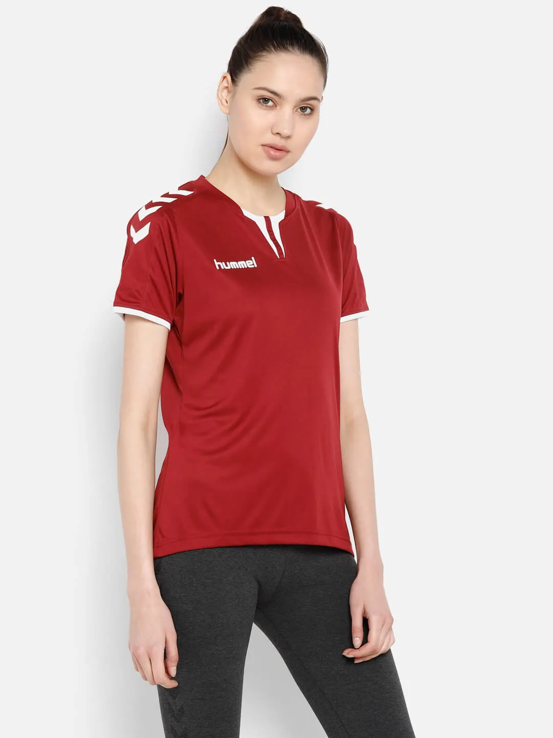 Core Women Polyester Red T-Shirt