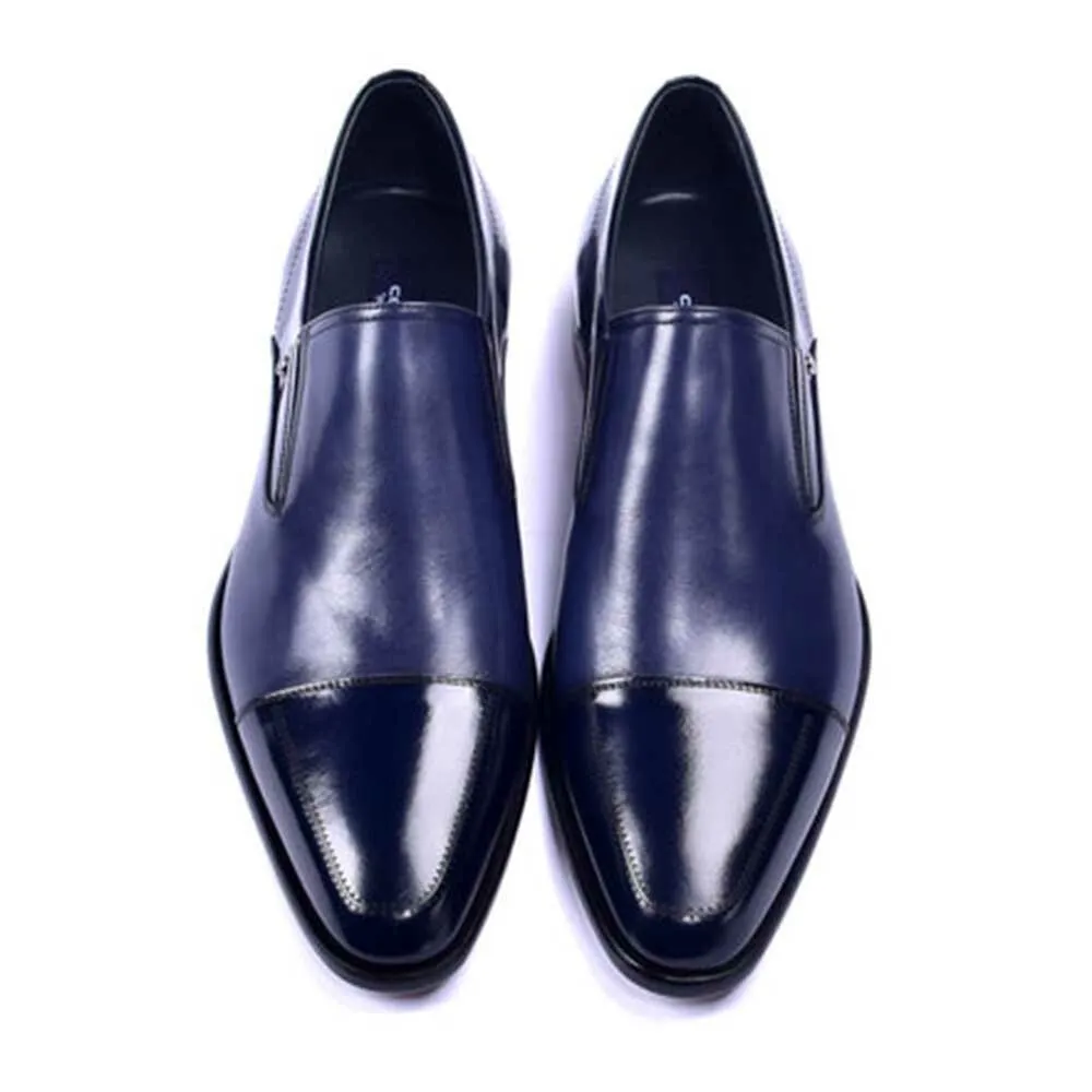 Corrente Navy Cap Toe Calfskin Slip-on Loafer for Men