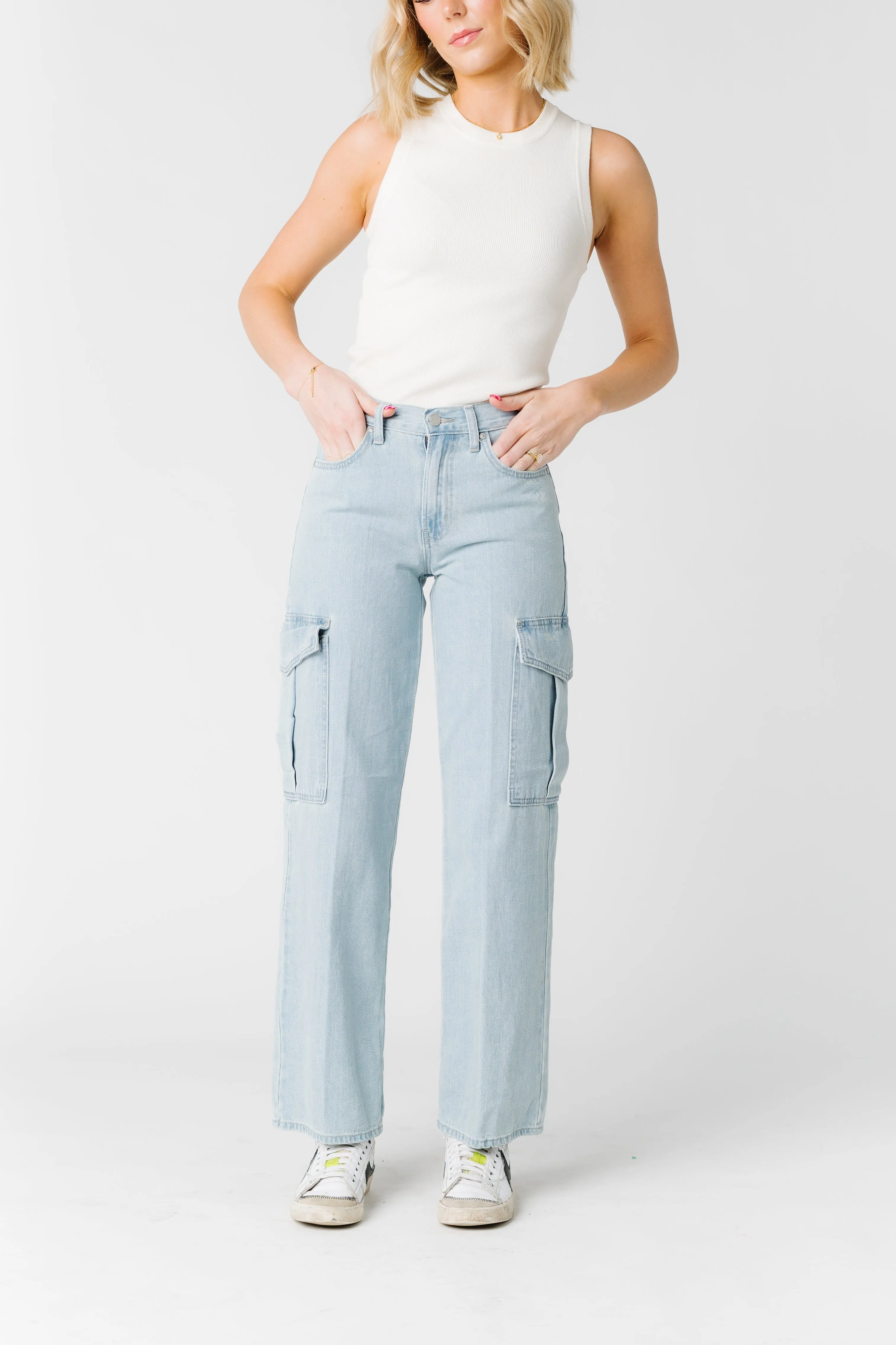 Day to Day Cargo Jeans - Light Denim