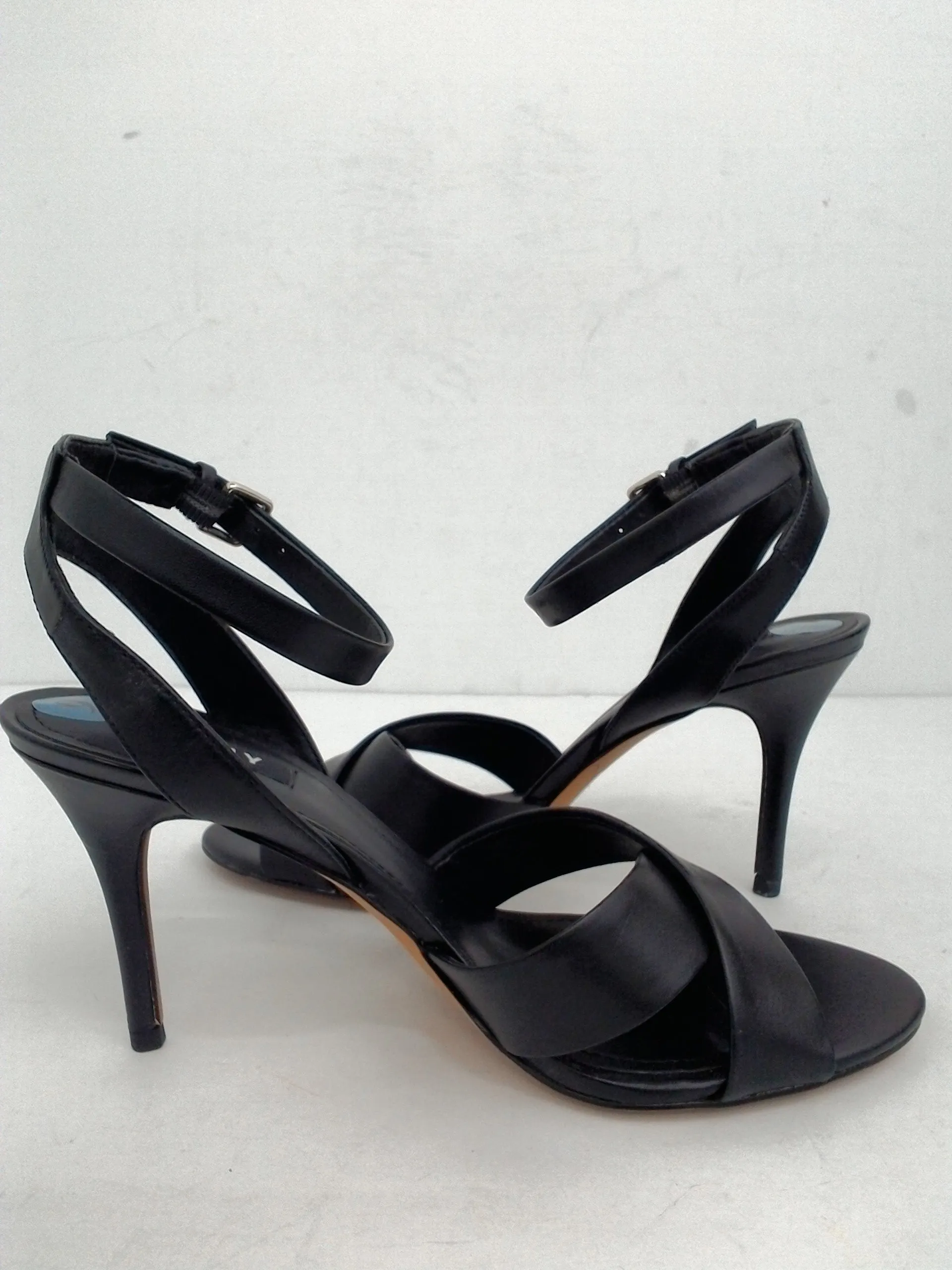 DKNY Women's Dress Heeled Leather Black Sandal Size 9 M