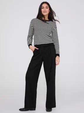 Double Pleated Wide Leg Trousers