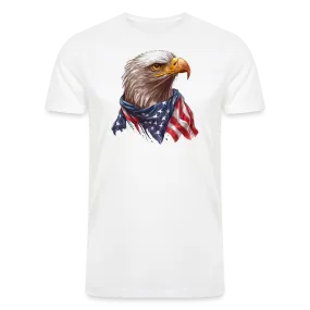 Eagle's Pride: Men's Tri-Blend T-Shirt with Patriotic Bald Eagle