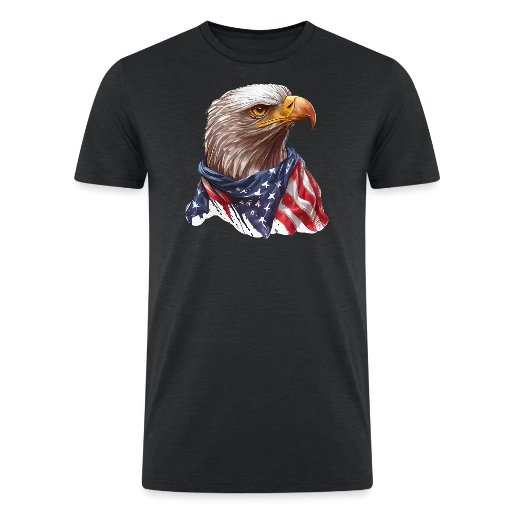 Eagle's Pride: Men's Tri-Blend T-Shirt with Patriotic Bald Eagle