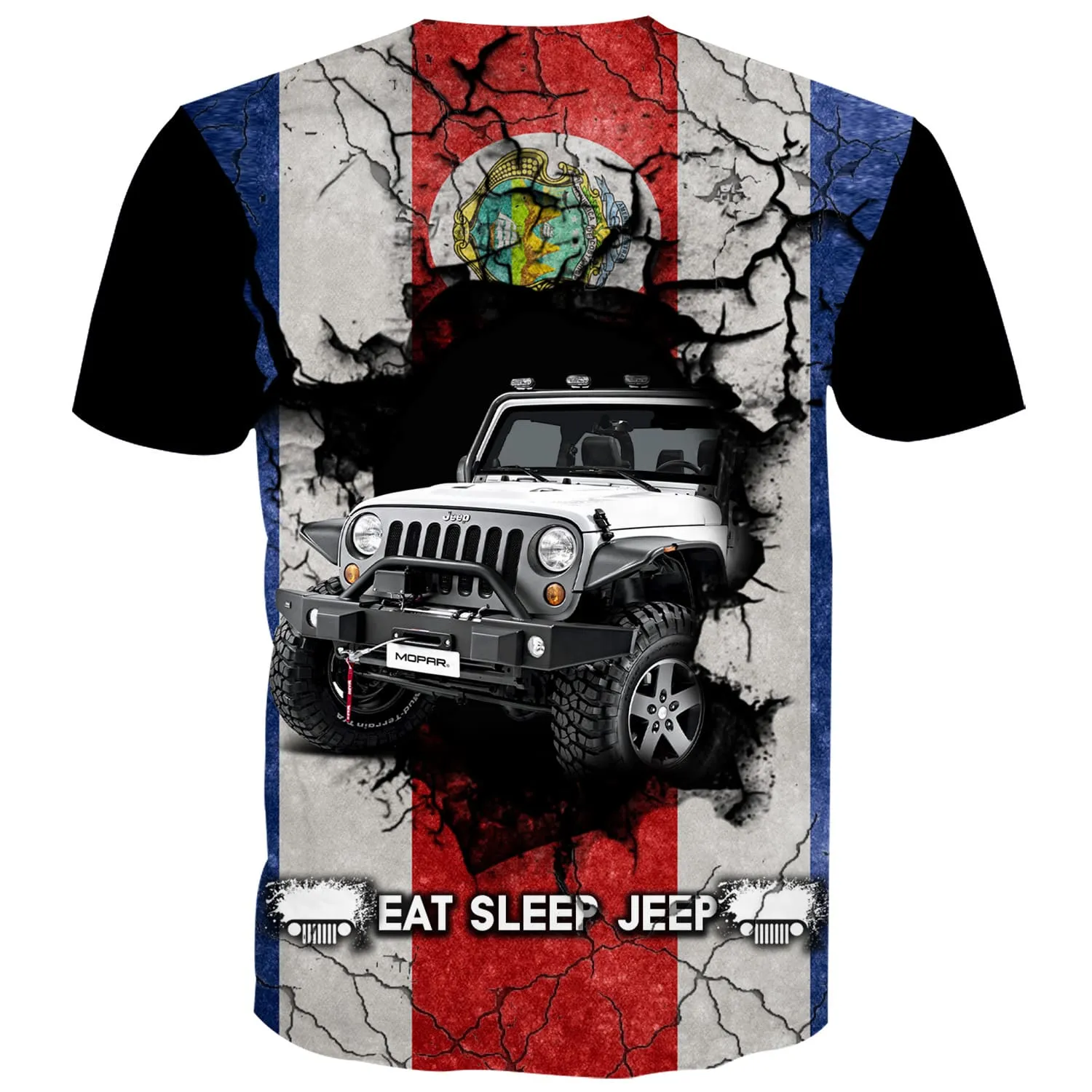 Eat Sleep Jeep Flag - Costa Rica