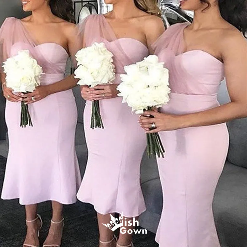 Elegant Pink Mermaid Bridesmaid Dress with Sweetheart Neckline and Sleeveless Design - Affordable Wedding Guest Gown, Style WGM343.