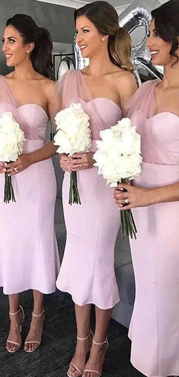 Elegant Pink Mermaid Bridesmaid Dress with Sweetheart Neckline and Sleeveless Design - Affordable Wedding Guest Gown, Style WGM343.