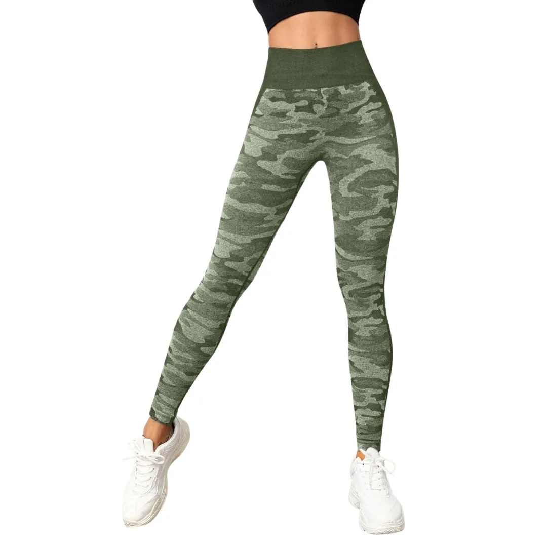 Ella Camo Print Scrunch Leggings