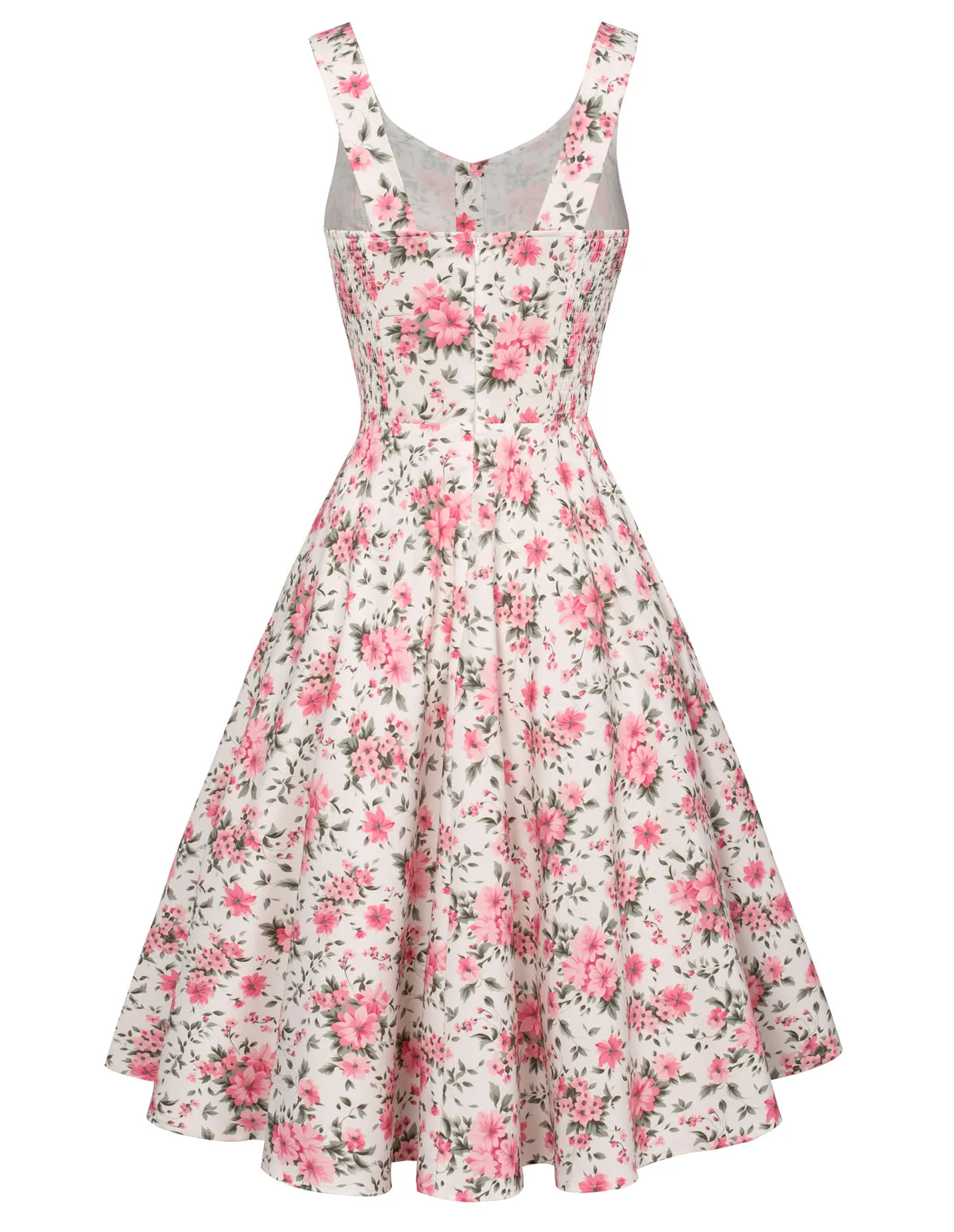 Fans Look of 1950s Retro Vintage Floral Patterns Sleeveless Homecoming Dresses Cocktail Party A-Line Dress for Summer