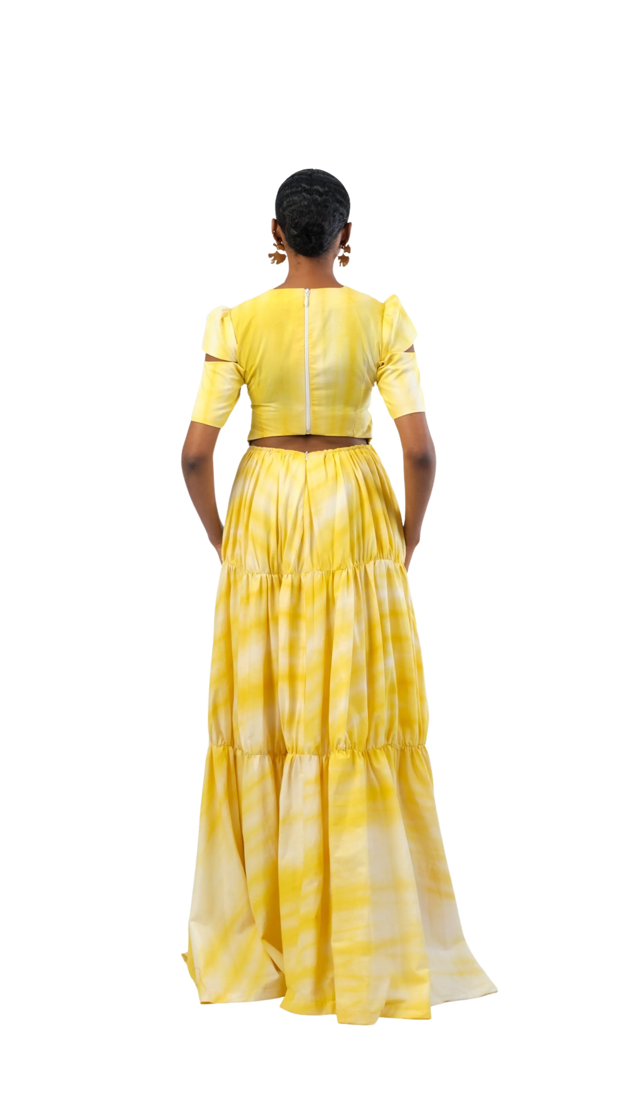 Faulah Maxi Dress - Yellow/White