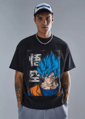 Fighter Goku Men Oversized Printed T-Shirt