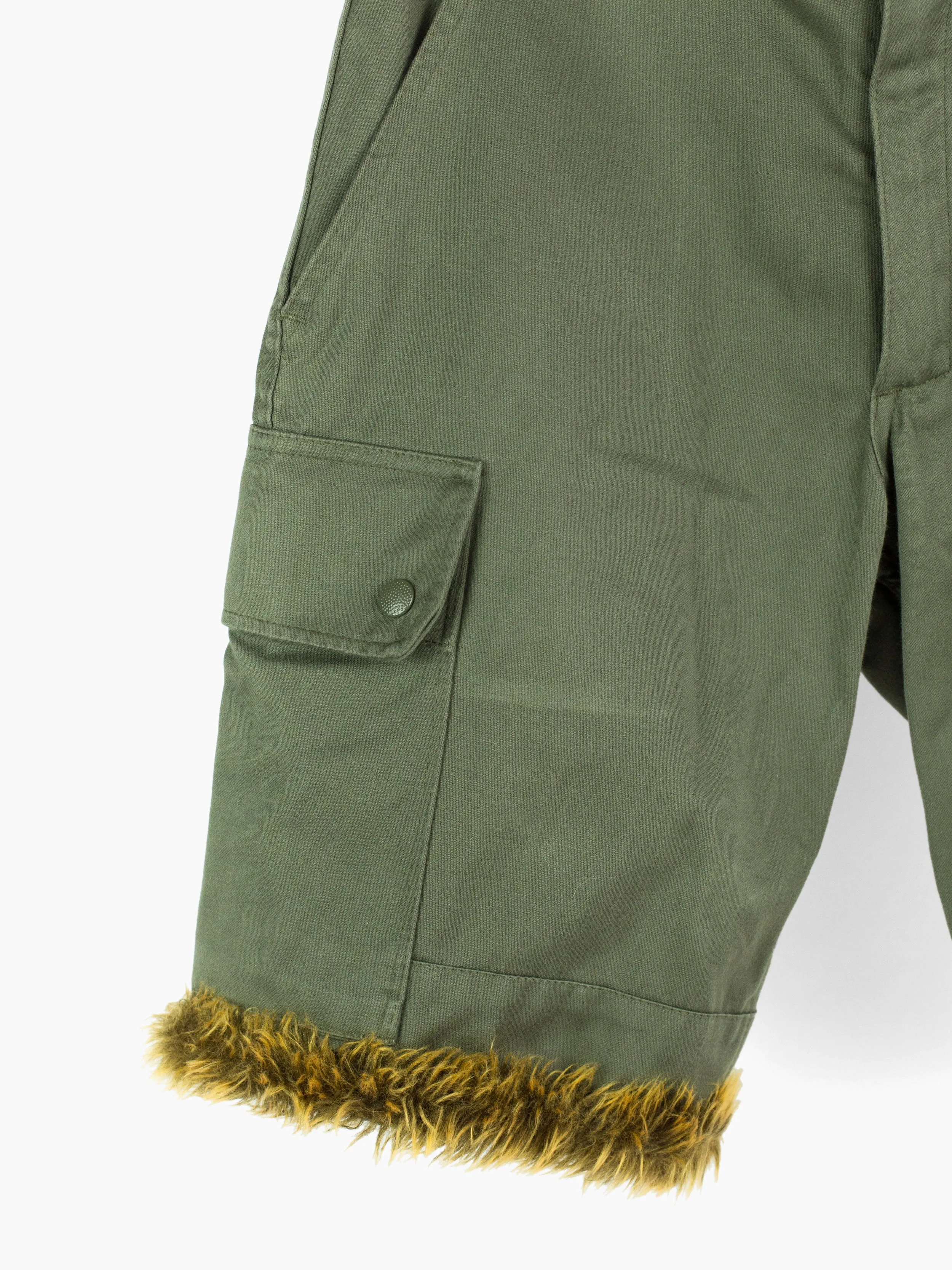 Final Home 90s Upcycled Fur Trim Cargo Short