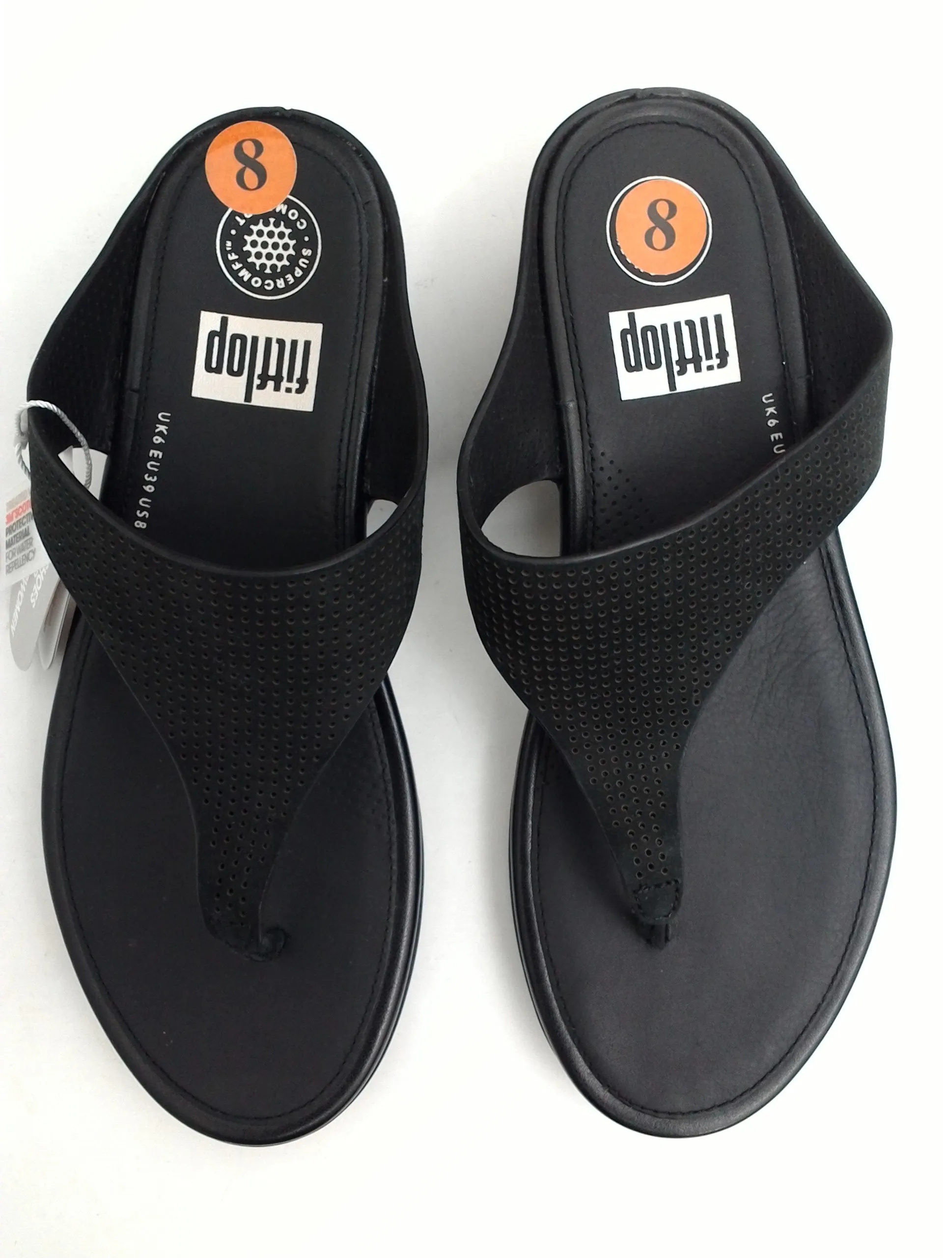 Fitflop Women's Banda (Perf) Black Sandal Size 8 M